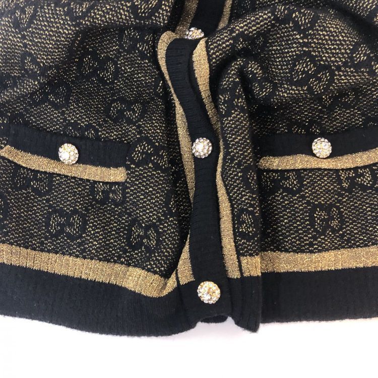 Gucci Gucci GG Monogram Metallic Knit Cardigan Size M Size M / US 6-8 / IT 42-44 - 15 Thumbnail