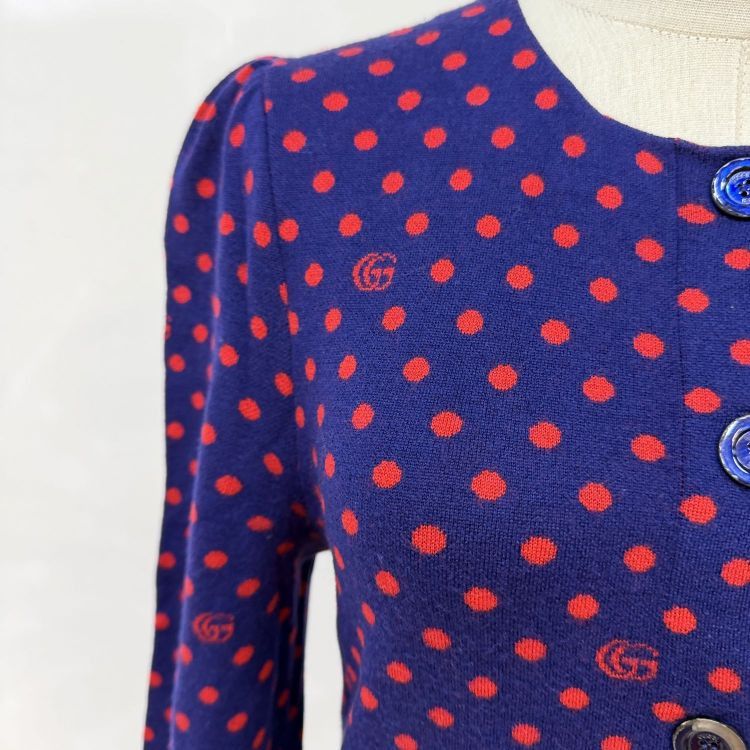 Gucci Gucci GG Polka Dot Wool Cardigan Size S Size S / US 4 / IT 40 - 7 Thumbnail