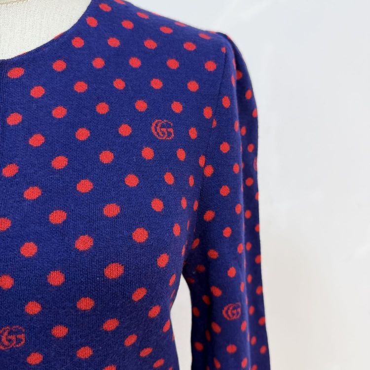 Gucci Gucci GG Polka Dot Wool Cardigan Size S Size S / US 4 / IT 40 - 8 Thumbnail