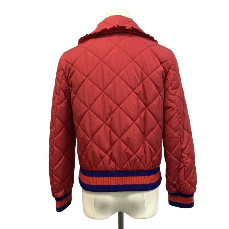 Gucci Gucci Red Quilted Ruffle Jacket Size 40 Size S / US 4 / IT 40 - 2 Thumbnail