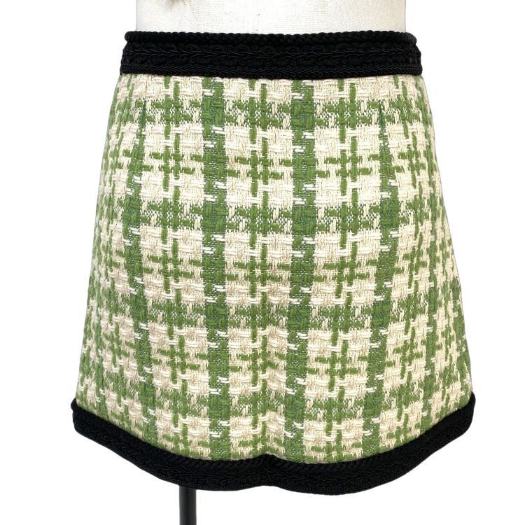 Gucci Gucci Green Tweed Mini Skirt Size 40 Size 27" / US 4 / IT 40 - 2 Thumbnail