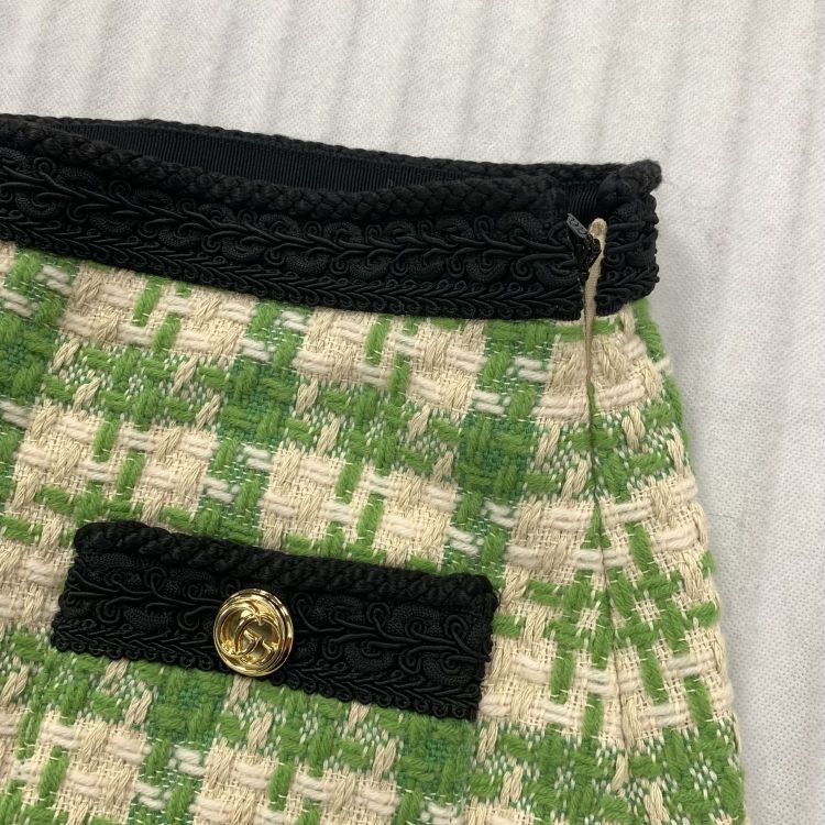 Gucci Gucci Green Tweed Mini Skirt Size 40 Size 27" / US 4 / IT 40 - 6 Thumbnail