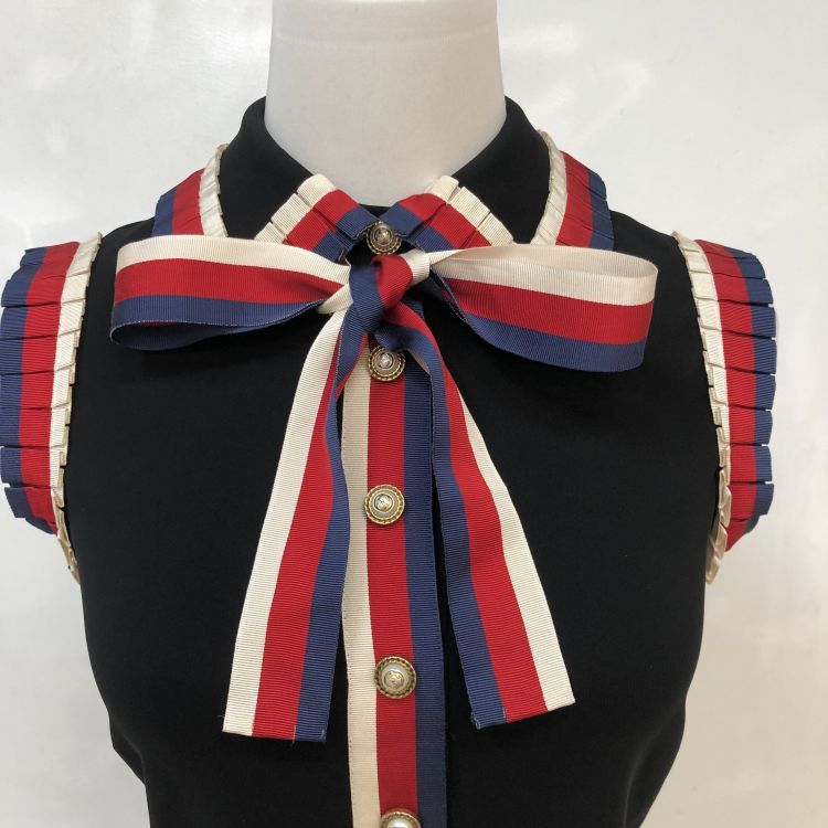 Gucci Gucci Web Stripe Pleated Dress XS Size XS / US 0-2 / IT 36-38 - 6 Thumbnail