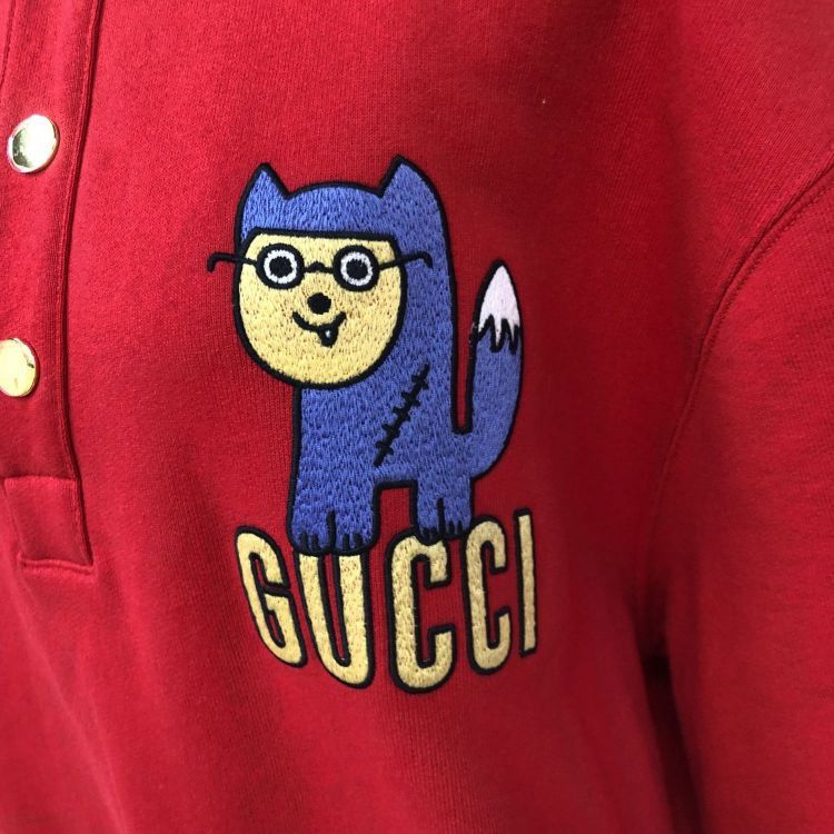 Gucci Gucci Cat Embroidery Polo Shirt Size M Size US M / EU 48-50 / 2 - 6 Thumbnail