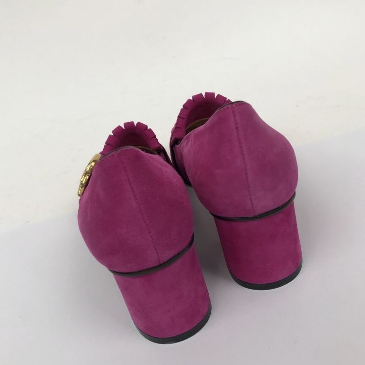 Gucci Gucci Fuchsia Suede GG Block Heel Pumps Size 37 Size US 7 / IT 37 - 8 Thumbnail