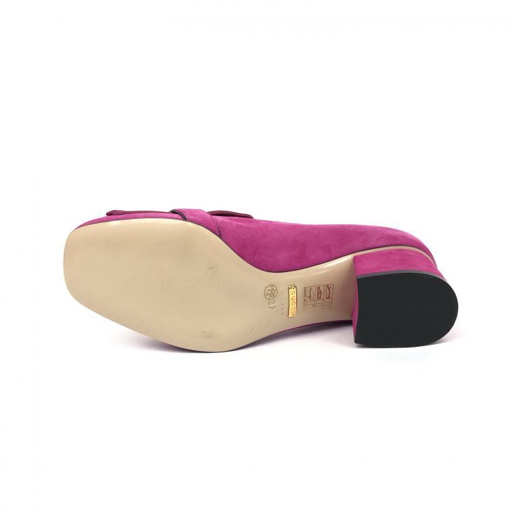 Gucci Gucci Fuchsia Suede GG Block Heel Pumps Size 37 Size US 7 / IT 37 - 5 Thumbnail