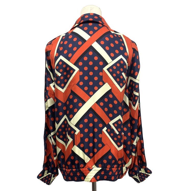 Gucci Gucci Geometric Pattern Silk Zip Jacket Size XS Size XS / US 0-2 / IT 36-38 - 2 Thumbnail
