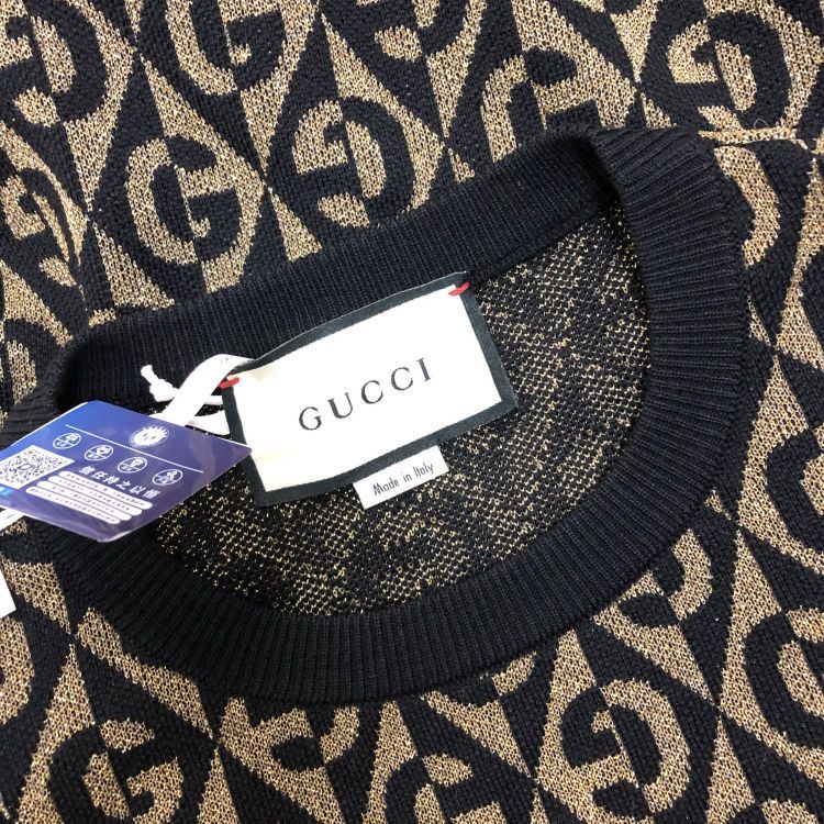 Gucci Gucci GG Pattern Short Sleeve Knit Sweater Size M Size US M / EU 48-50 / 2 - 6 Thumbnail