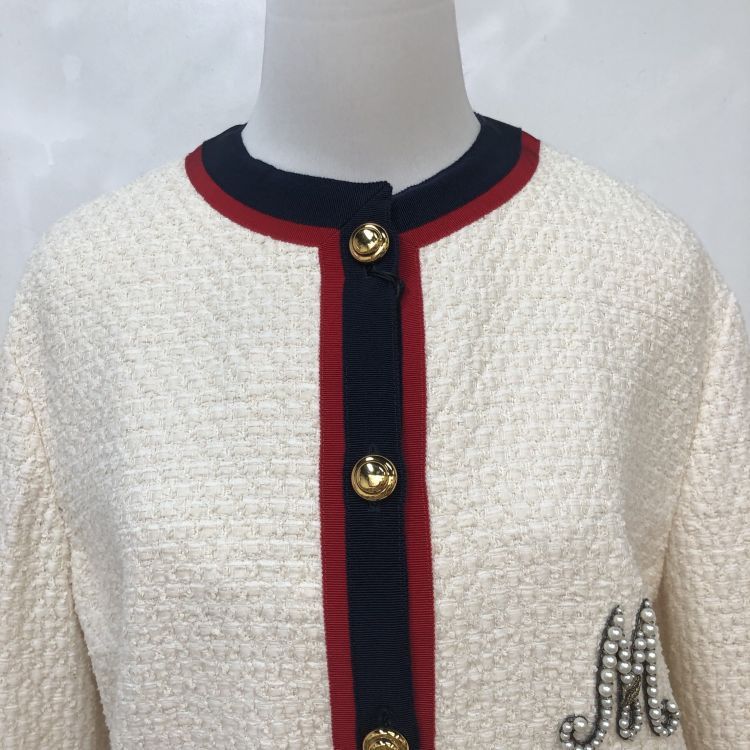 Gucci Gucci Pearl Embellished Tweed Jacket Size 42 Size M / US 6-8 / IT 42-44 - 5 Thumbnail