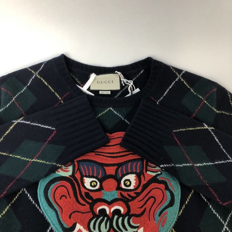 Gucci Gucci Mask XXV Argyle Sweater Size M Size US M / EU 48-50 / 2 - 10 Thumbnail