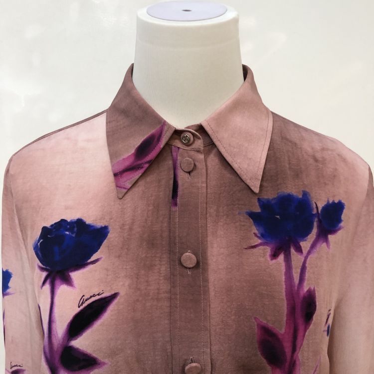 Gucci Gucci Floral Silk Button Up Shirt Size 40 Size S / US 4 / IT 40 - 6 Thumbnail
