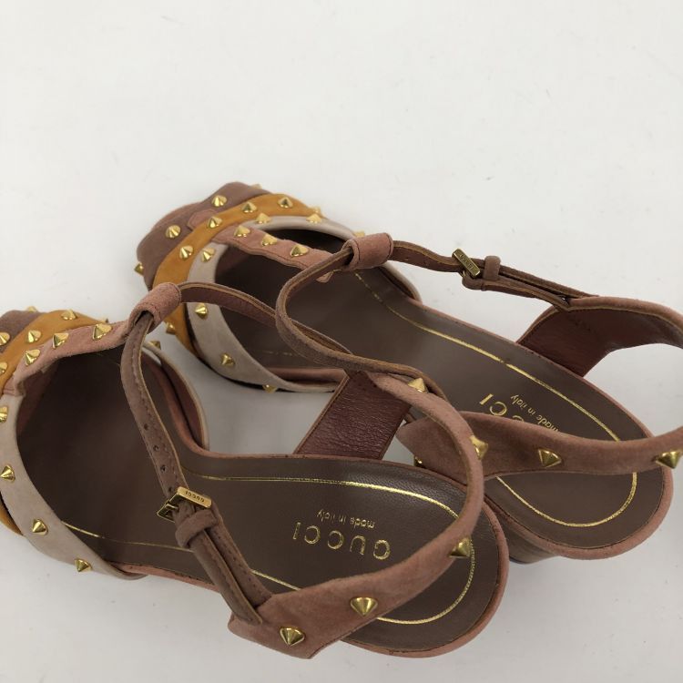 Gucci Gucci Studded Multi-Color Heeled Sandals Size 37 Size US 7 / IT 37 - 9 Thumbnail