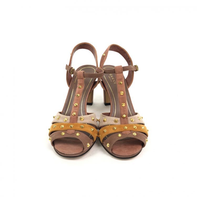 Gucci Gucci Studded Multi-Color Heeled Sandals Size 37 Size US 7 / IT 37 - 2 Thumbnail