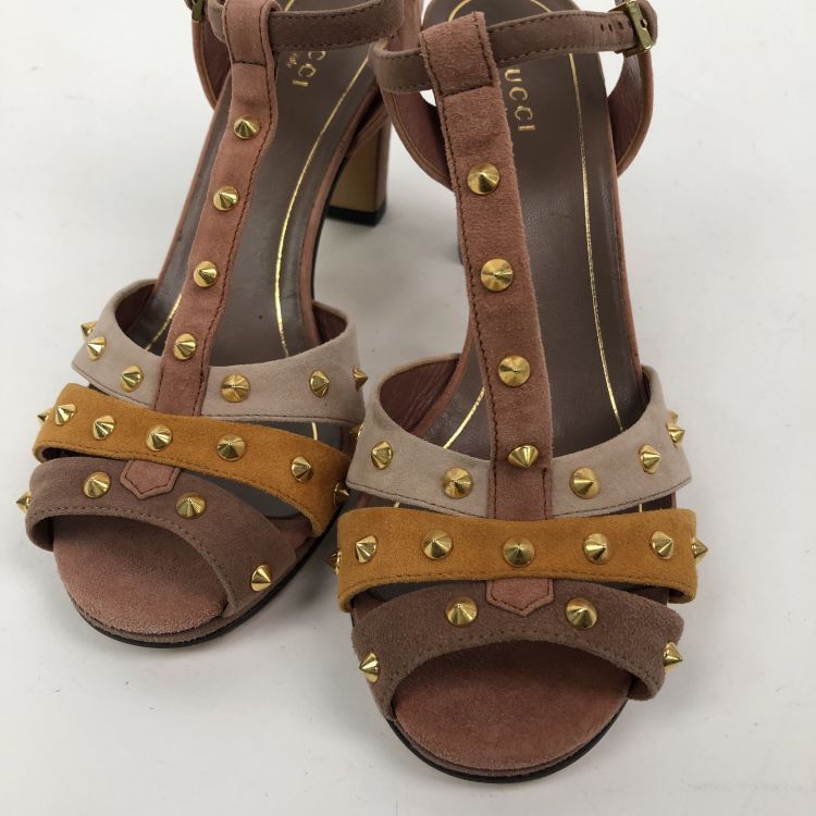 Gucci Gucci Studded Multi-Color Heeled Sandals Size 37 Size US 7 / IT 37 - 10 Thumbnail