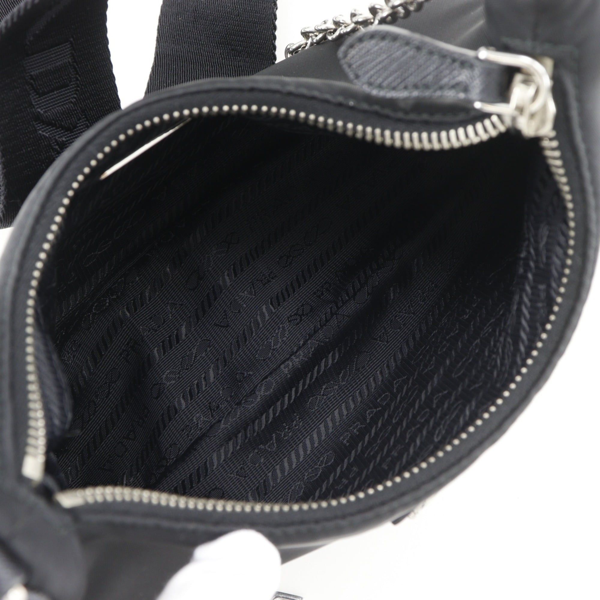 Prada Prada Re-edition 2005 Re-nylon Shoulder Bag 1BH204 Nylon x Saffiano NERO Black Made in Italy 2-way Women's Size ONE SIZE - 6 Thumbnail