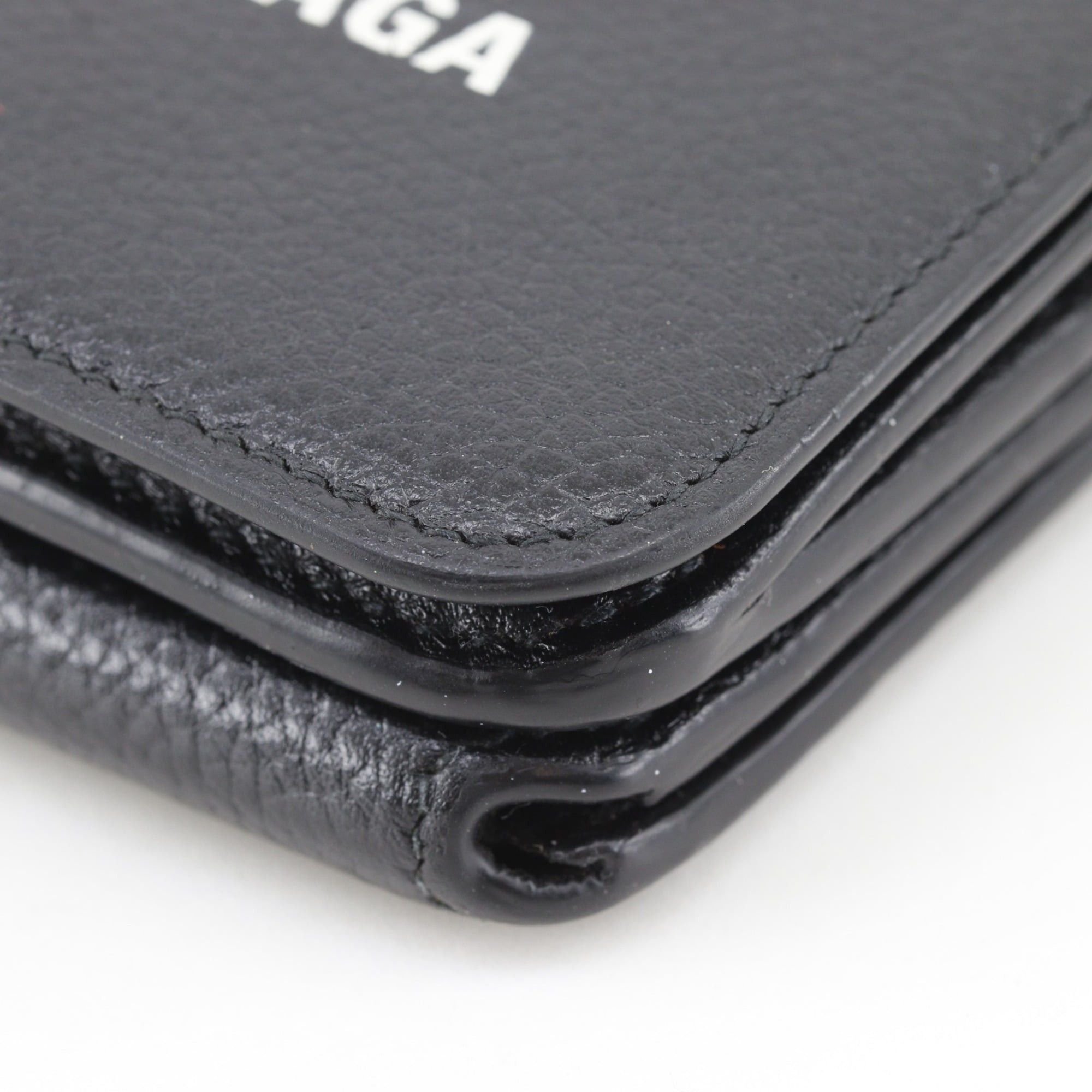 Balenciaga Balenciaga Cash Mini Tri-fold Wallet 593813 Leather Black Snap Button Unisex Size ONE SIZE - 5 Thumbnail
