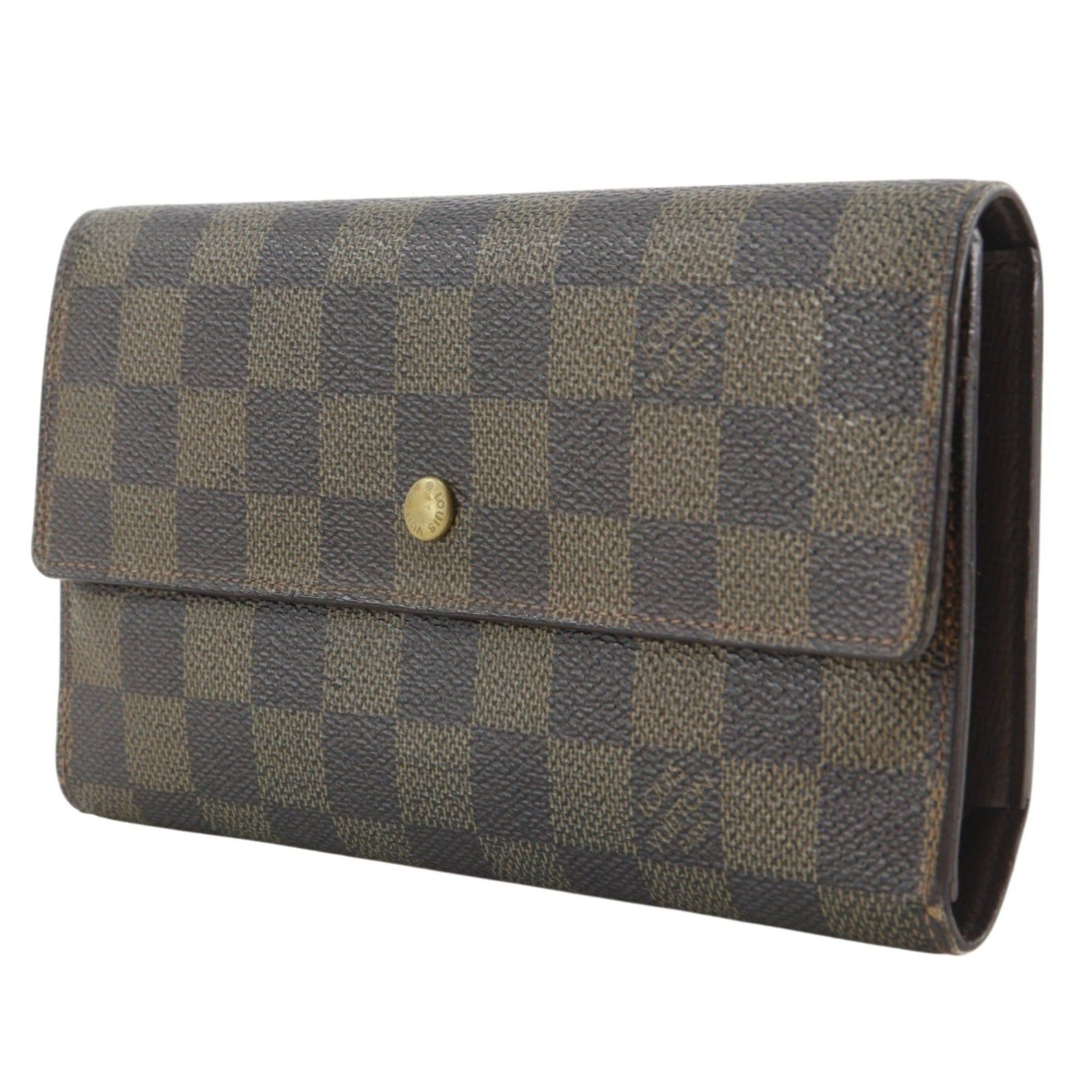Louis Vuitton Louis Vuitton Porte Tresor International Tri-fold Long Wallet N61215 Damier Canvas 2006 Brown FL0076 Snap Button Unisex Size ONE SIZE - 2 Thumbnail
