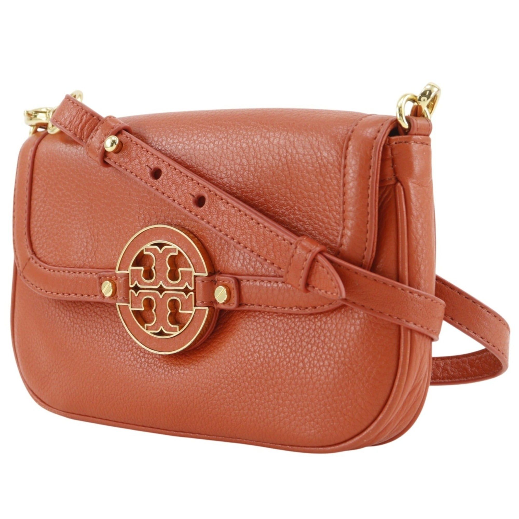 Tory Burch Tory Burch Amanda Mini Shoulder Bag, Leather, Orange, Crossbody, Magnetic Closure, Women's Size ONE SIZE - 2 Thumbnail