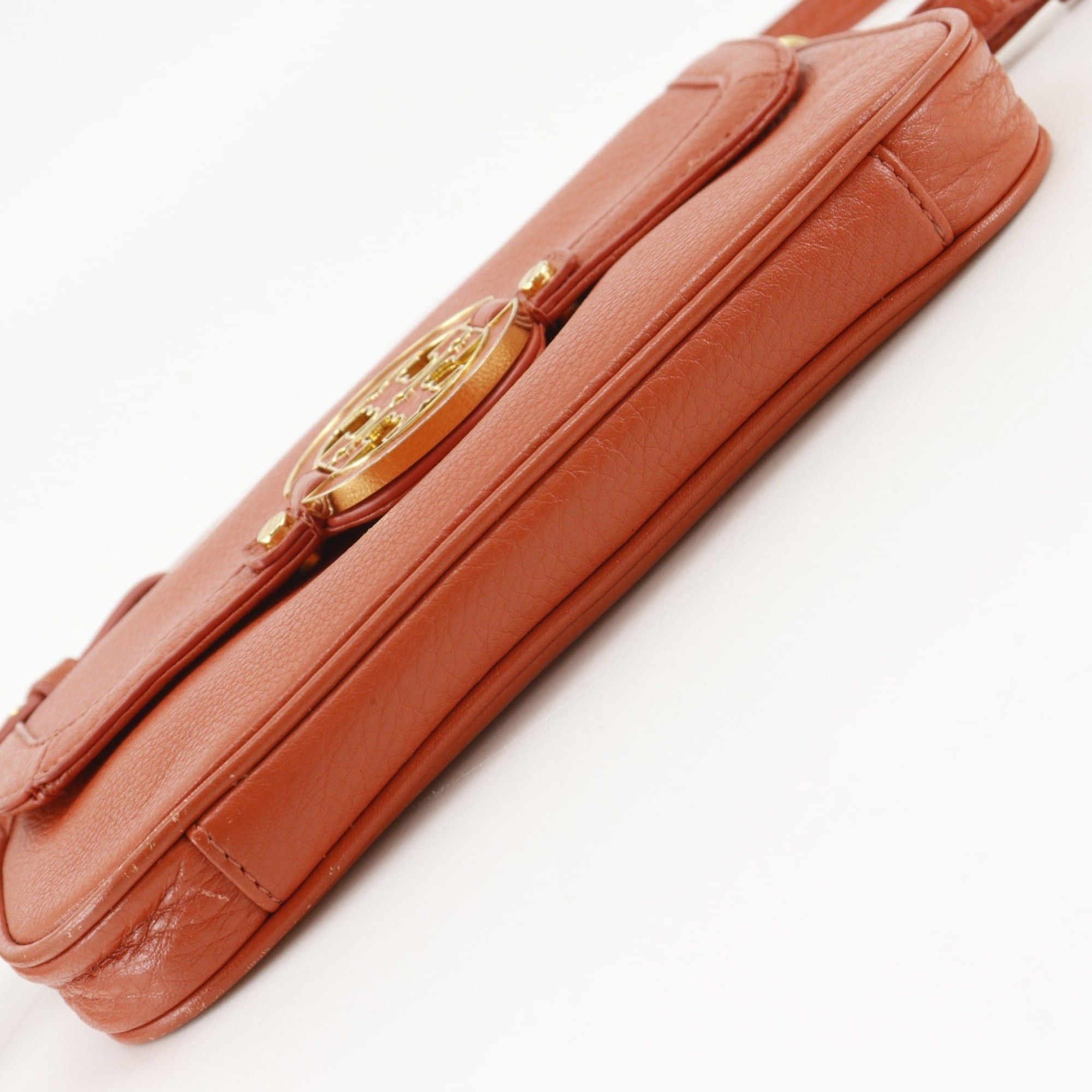 Tory Burch Tory Burch Amanda Mini Shoulder Bag, Leather, Orange, Crossbody, Magnetic Closure, Women's Size ONE SIZE - 13 Thumbnail