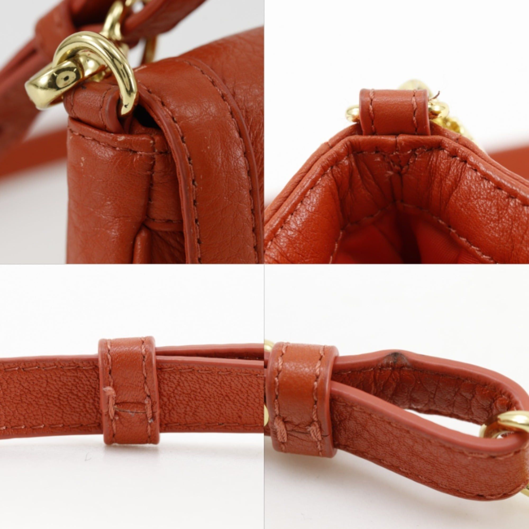 Tory Burch Tory Burch Amanda Mini Shoulder Bag, Leather, Orange, Crossbody, Magnetic Closure, Women's Size ONE SIZE - 9 Thumbnail