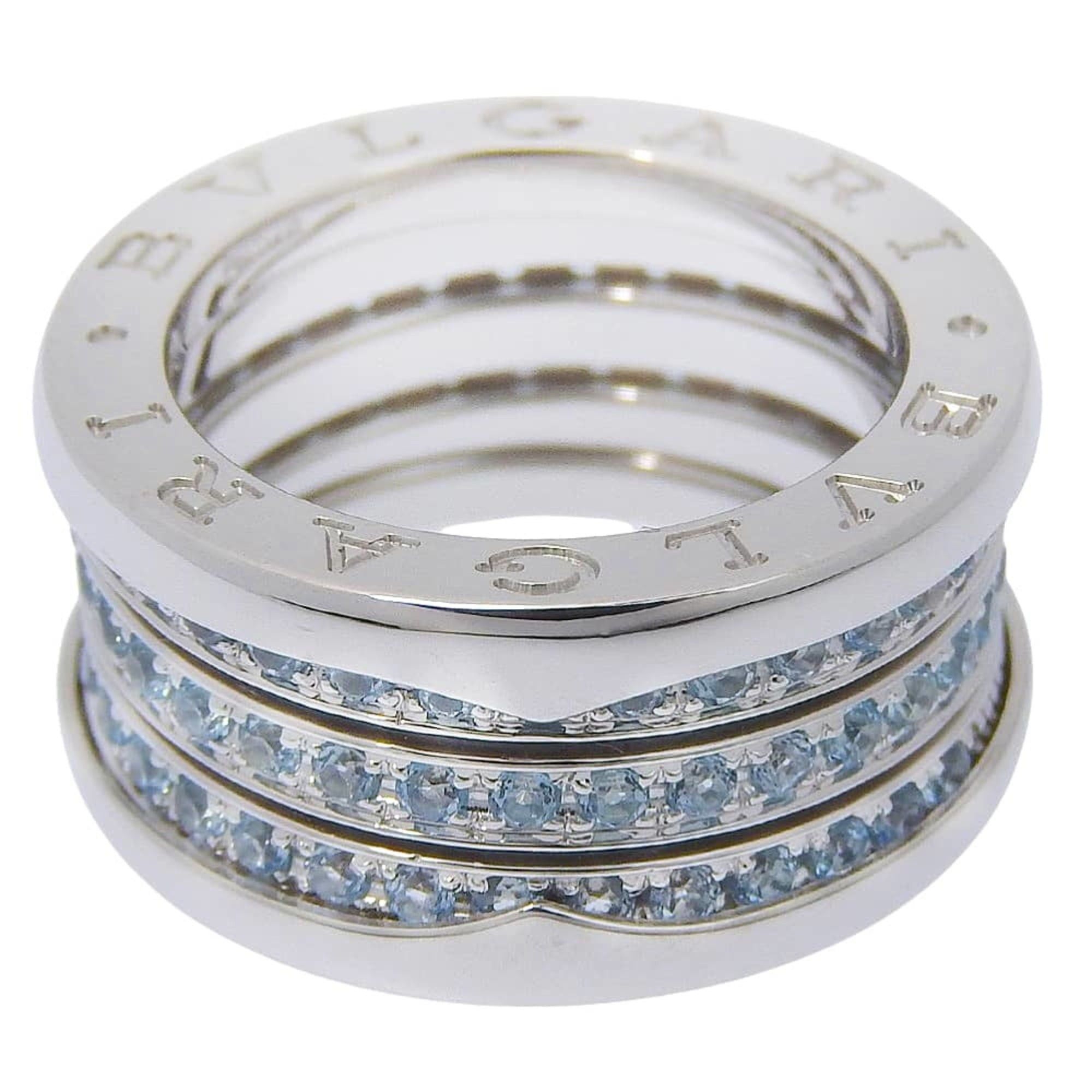 Bvlgari Bulgari BVLGARI B-Zero1 Ring, Size 9.5, 4-band design, 18K white gold with blue topaz, approx. 13g, Women's. Size ONE SIZE - 5 Thumbnail