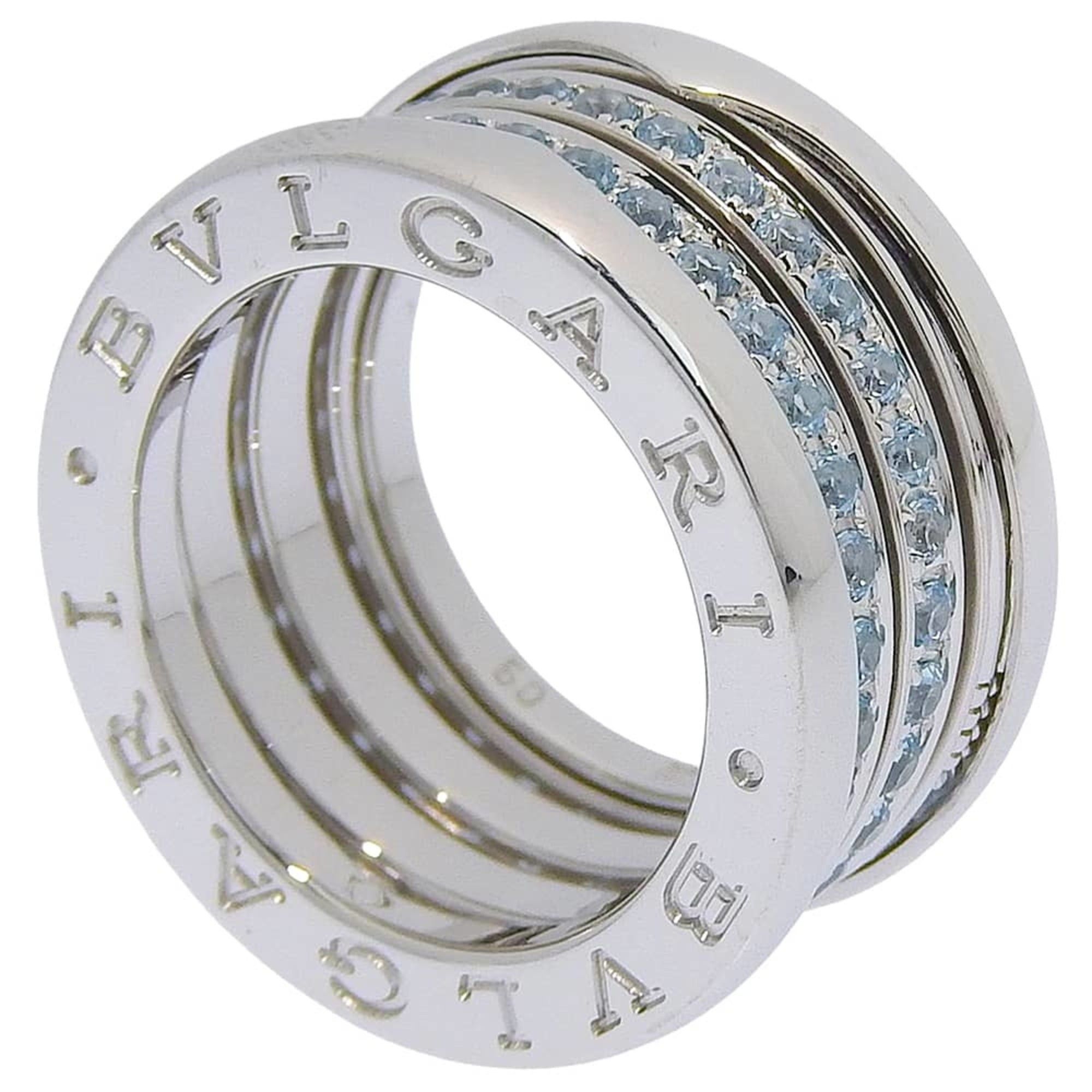 Bvlgari Bulgari BVLGARI B-Zero1 Ring, Size 9.5, 4-band design, 18K white gold with blue topaz, approx. 13g, Women's. Size ONE SIZE - 3 Thumbnail