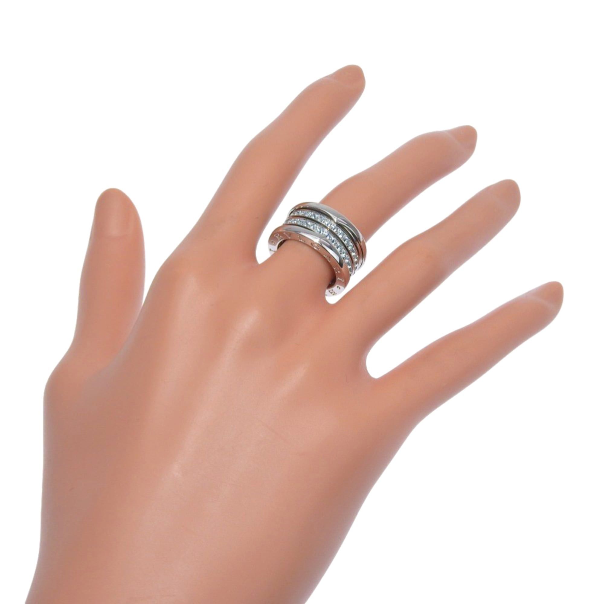 Bvlgari Bulgari BVLGARI B-Zero1 Ring, Size 9.5, 4-band design, 18K white gold with blue topaz, approx. 13g, Women's. Size ONE SIZE - 2 Thumbnail