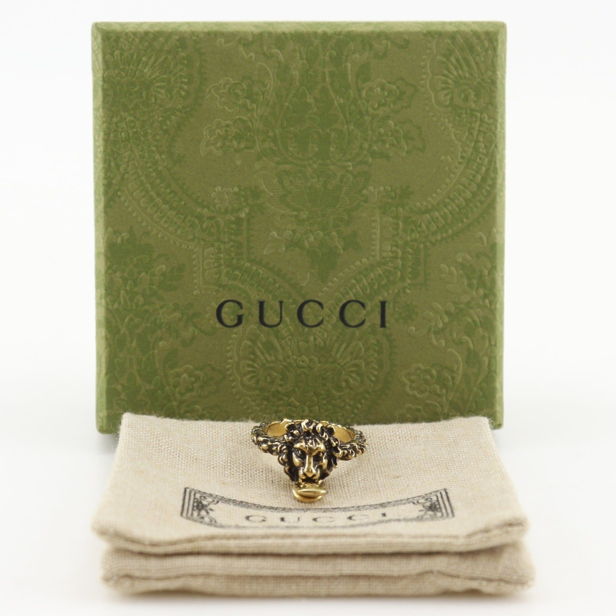 Gucci Gucci Lion Head Ring, Size 15.5, Heart Design, Gold Plated, Approx. 7.3g, Women's Size ONE SIZE - 7 Thumbnail