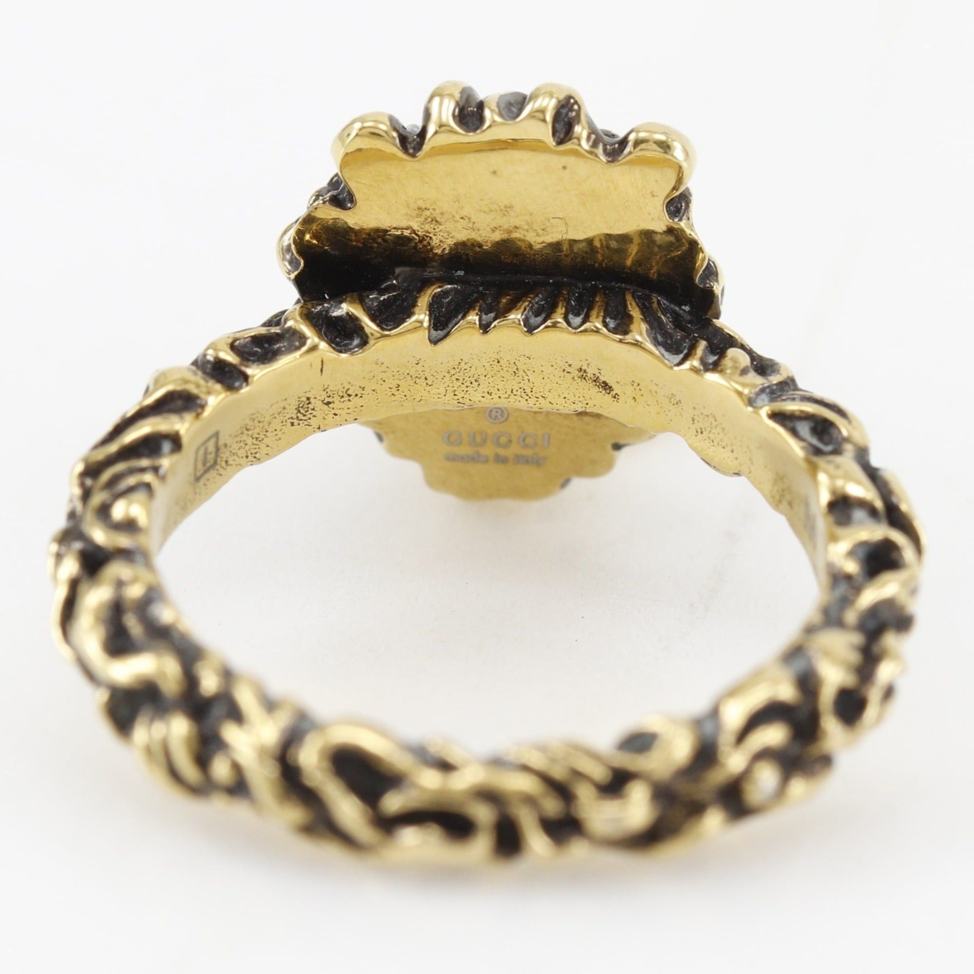 Gucci Gucci Lion Head Ring, Size 15.5, Heart Design, Gold Plated, Approx. 7.3g, Women's Size ONE SIZE - 4 Thumbnail