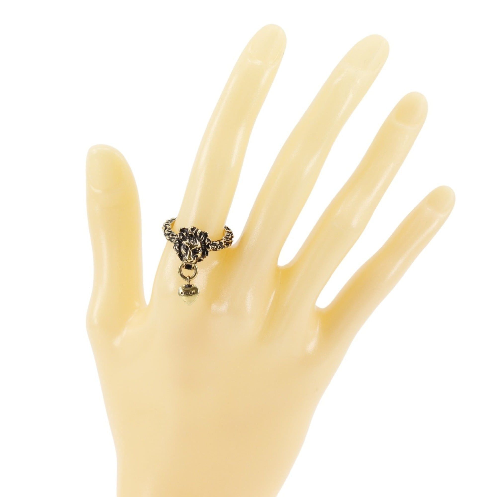 Gucci Gucci Lion Head Ring, Size 15.5, Heart Design, Gold Plated, Approx. 7.3g, Women's Size ONE SIZE - 2 Thumbnail