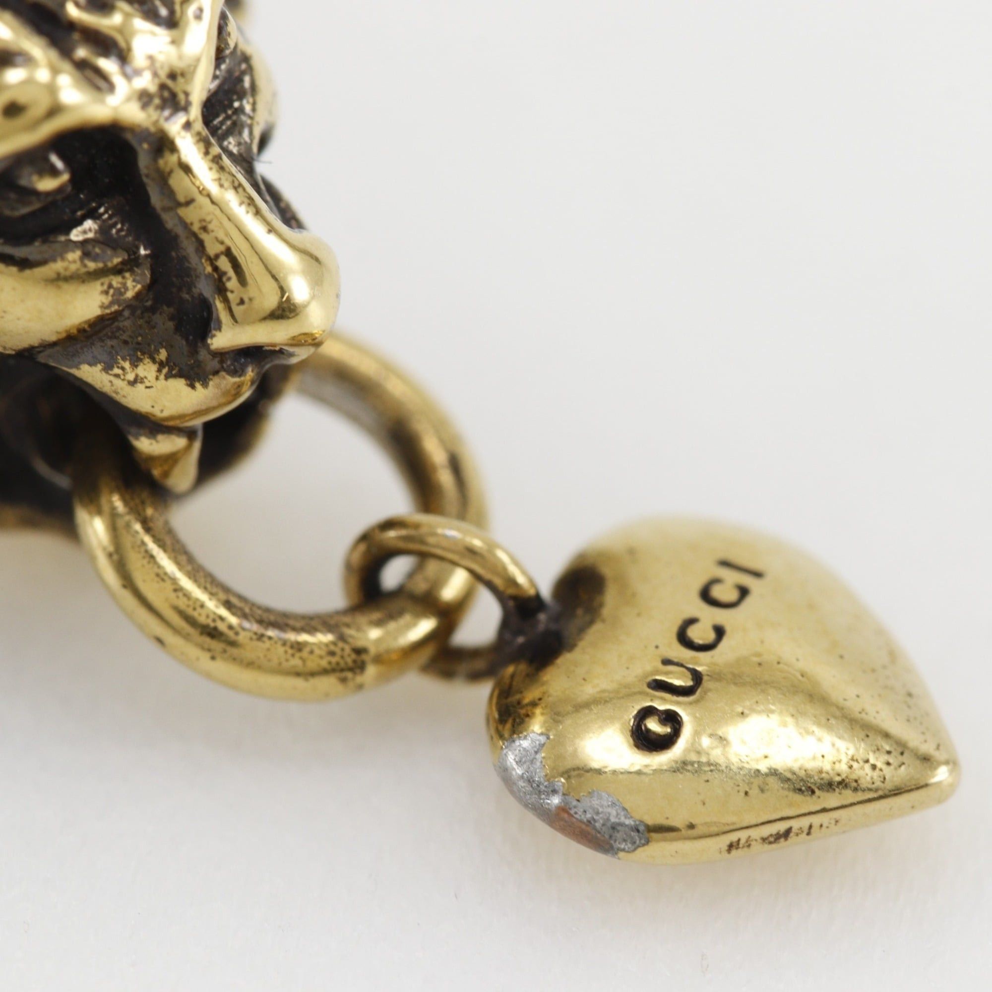 Gucci Gucci Lion Head Ring, Size 15.5, Heart Design, Gold Plated, Approx. 7.3g, Women's Size ONE SIZE - 5 Thumbnail