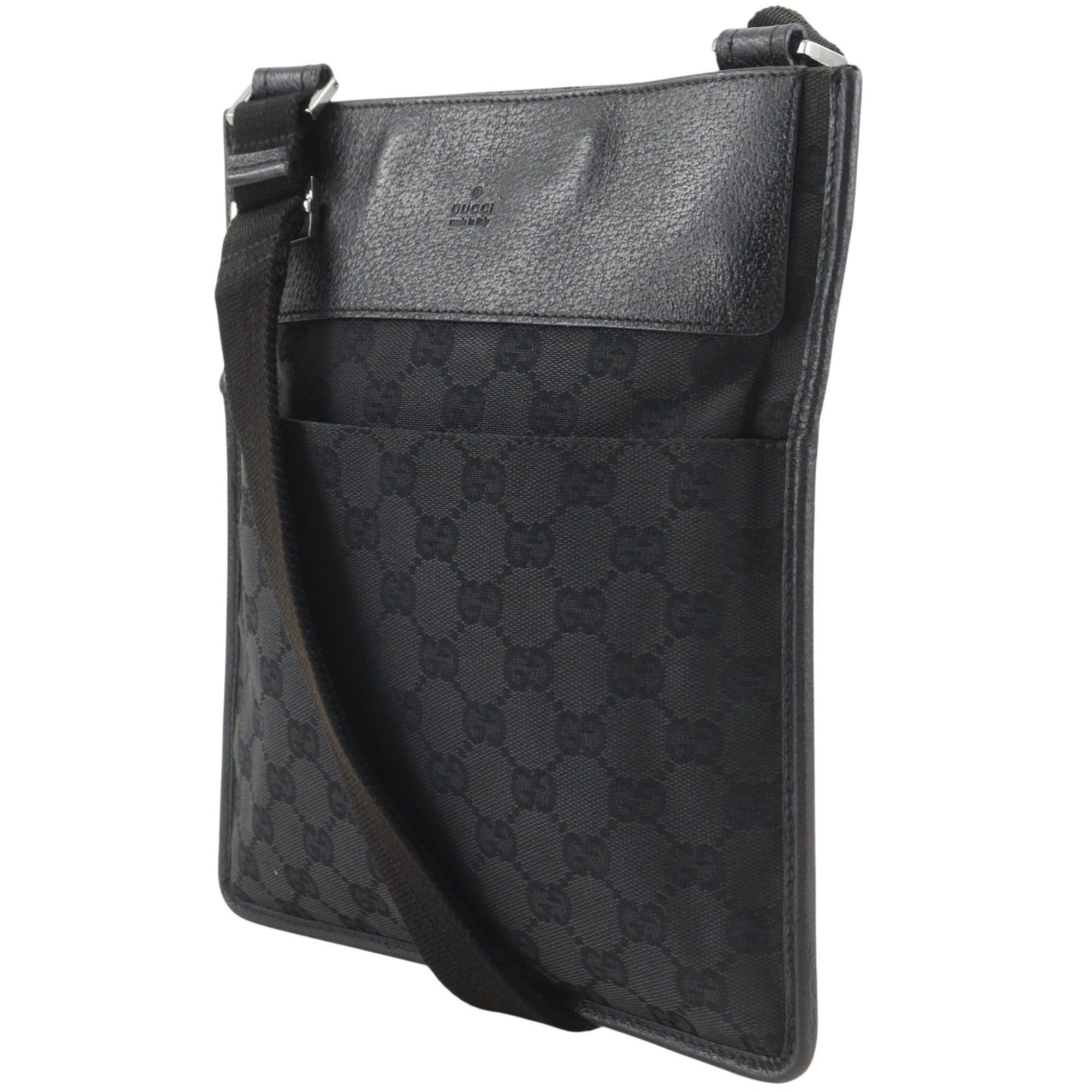 Gucci Gucci Shoulder Bag 27639 GG Canvas Black Velcro Unisex Size ONE SIZE - 2 Thumbnail