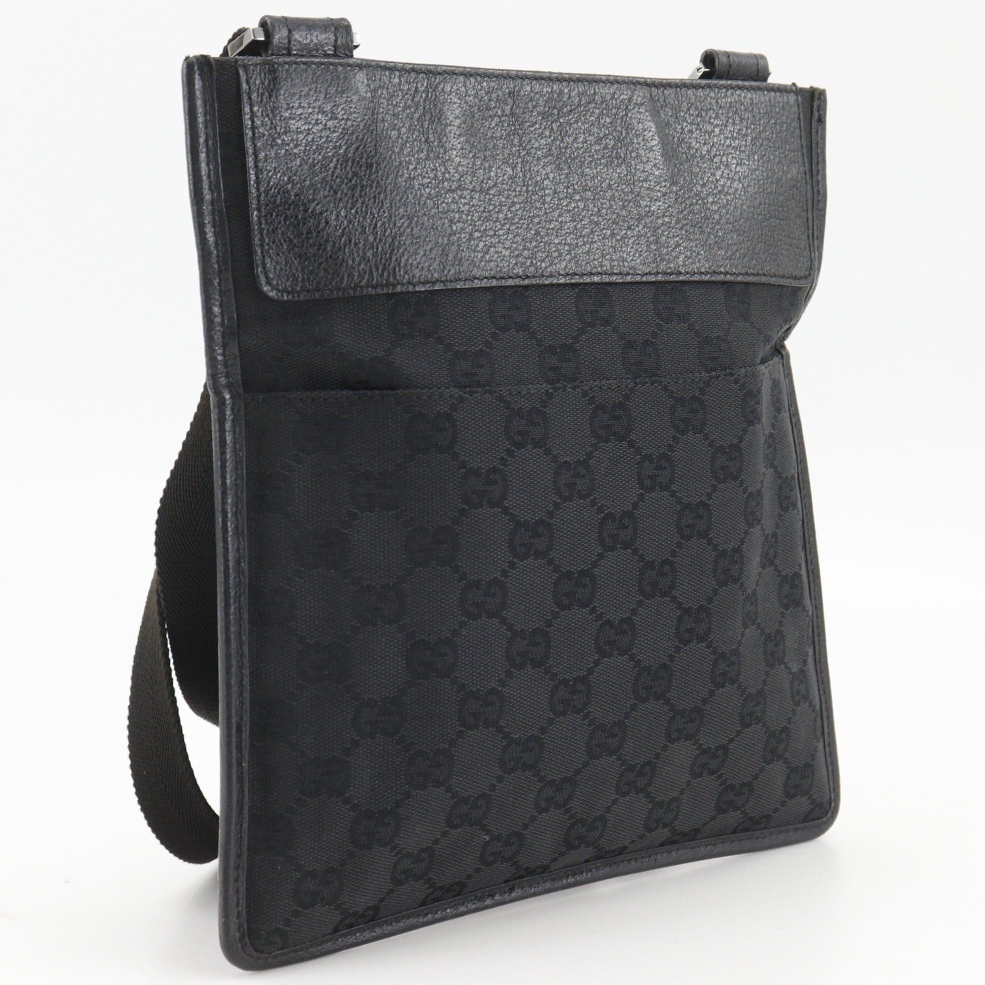 Gucci Gucci Shoulder Bag 27639 GG Canvas Black Velcro Unisex Size ONE SIZE - 3 Thumbnail