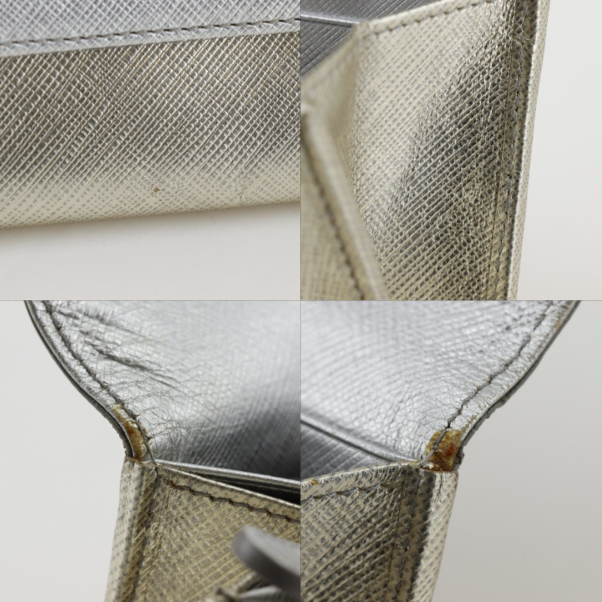 Salvatore Ferragamo Salvatore Ferragamo Vara Ribbon Long Wallet JP-22-C493 Leather Silver Snap Button Women's Size ONE SIZE - 11 Thumbnail