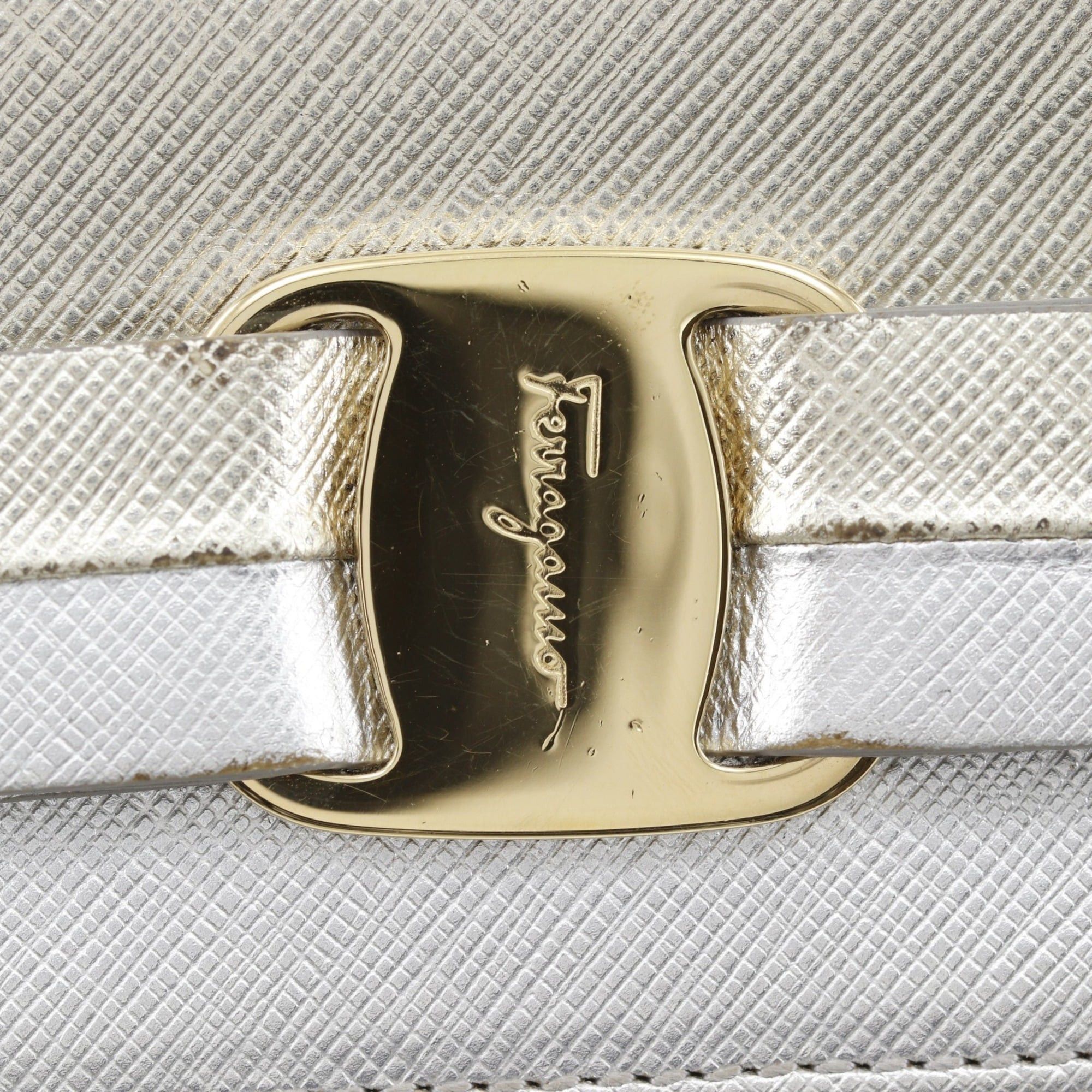 Salvatore Ferragamo Salvatore Ferragamo Vara Ribbon Long Wallet JP-22-C493 Leather Silver Snap Button Women's Size ONE SIZE - 15 Thumbnail