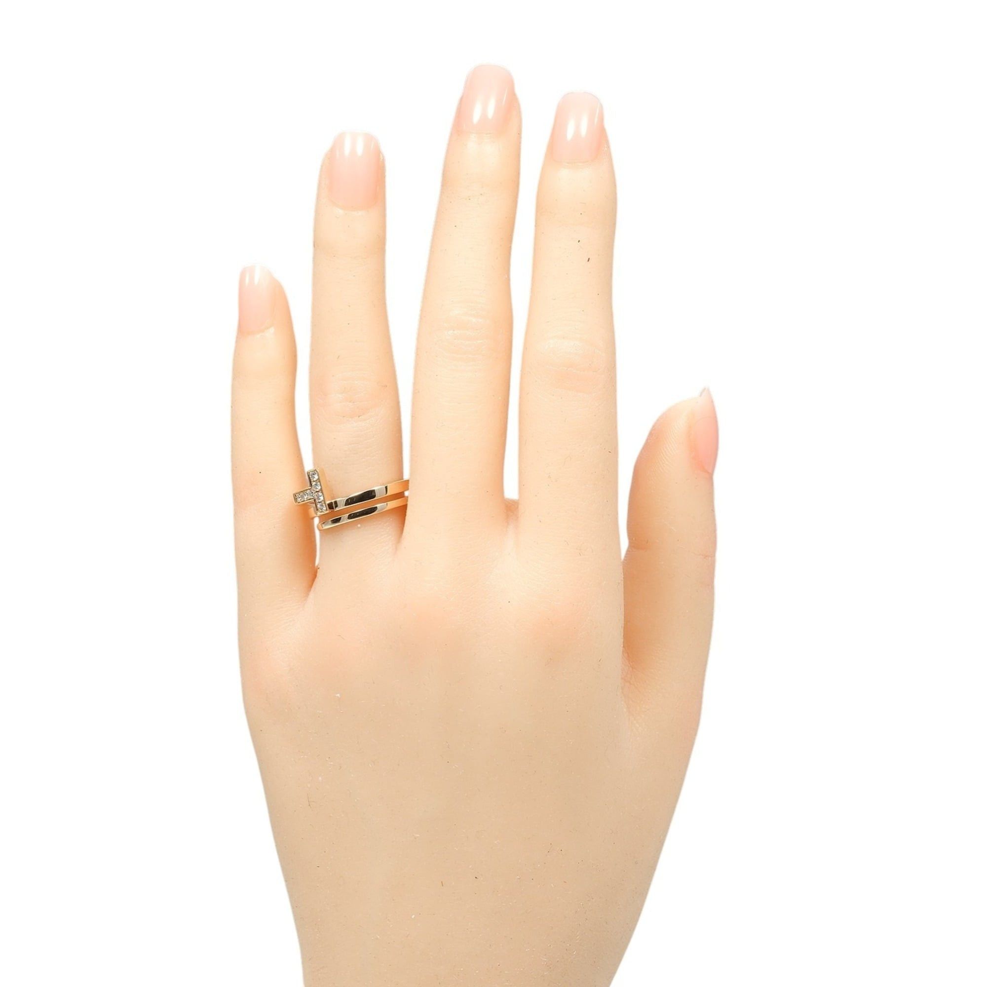 Tiffany & Co. Tiffany & Co. T-Square Wrap Ring, Size 8.5, 18K Pink Gold, Diamond, Approx. 7g. Size ONE SIZE - 2 Thumbnail