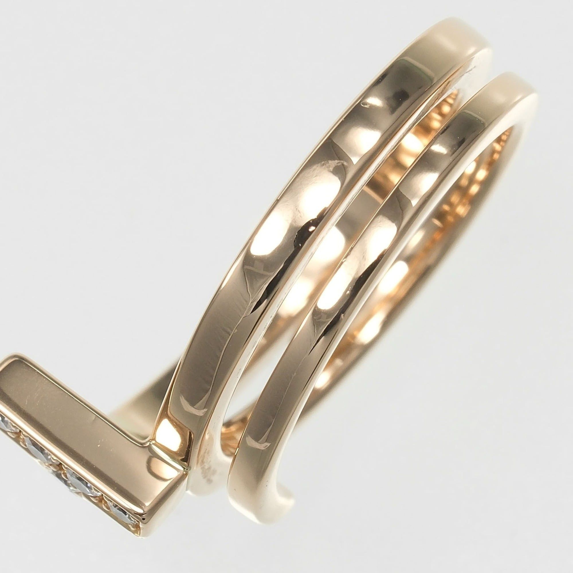 Tiffany & Co. Tiffany & Co. T-Square Wrap Ring, Size 8.5, 18K Pink Gold, Diamond, Approx. 7g. Size ONE SIZE - 7 Thumbnail