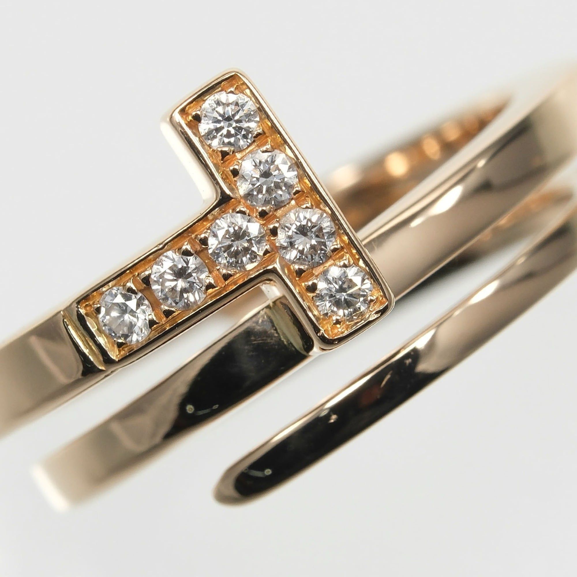 Tiffany & Co. Tiffany & Co. T-Square Wrap Ring, Size 8.5, 18K Pink Gold, Diamond, Approx. 7g. Size ONE SIZE - 5 Thumbnail