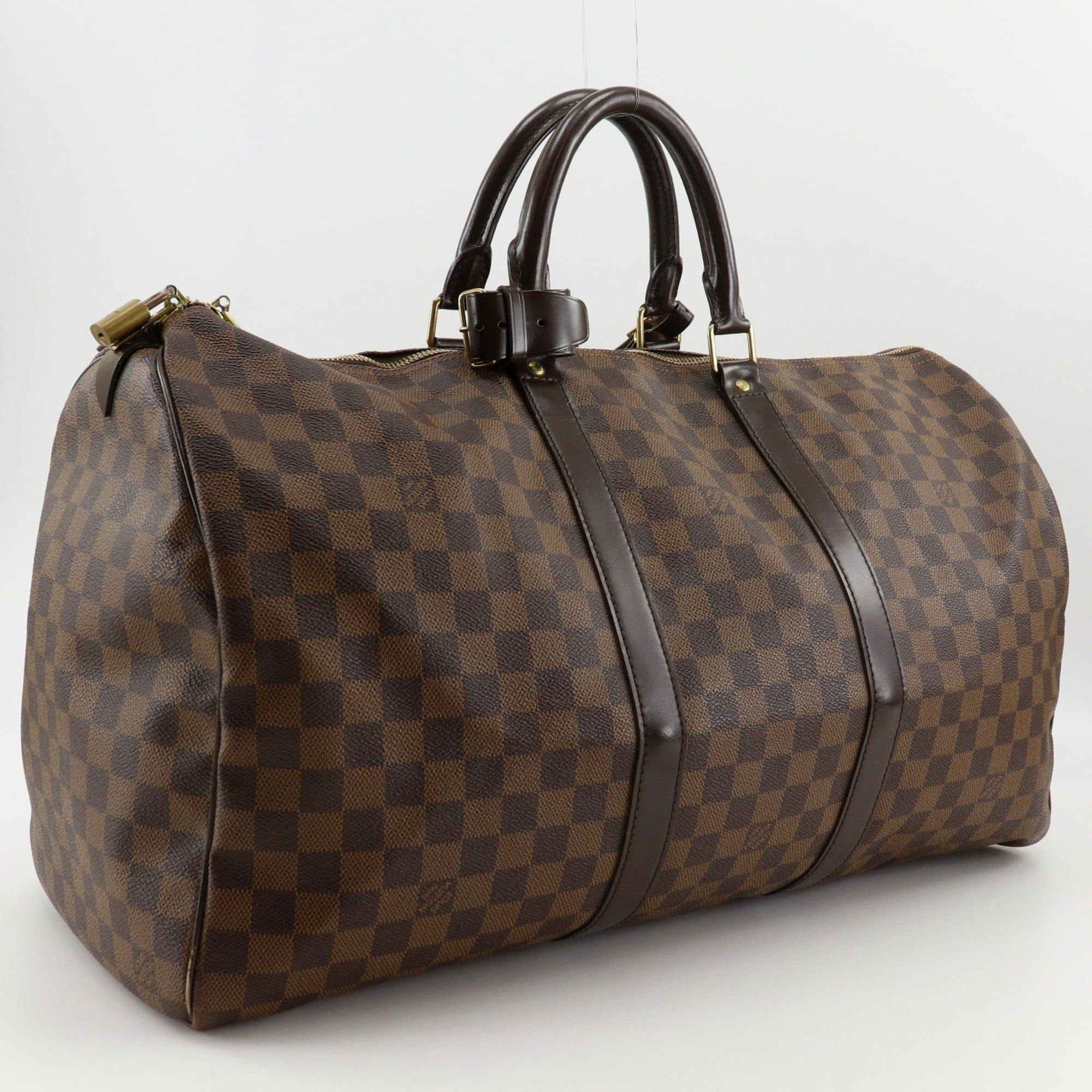 Louis Vuitton Louis Vuitton Keepall 50 Boston Bag N41427 Damier Canvas 2009 Brown MB1099 A4 Double Zipper Keepall50 Unisex Size ONE SIZE - 3 Thumbnail