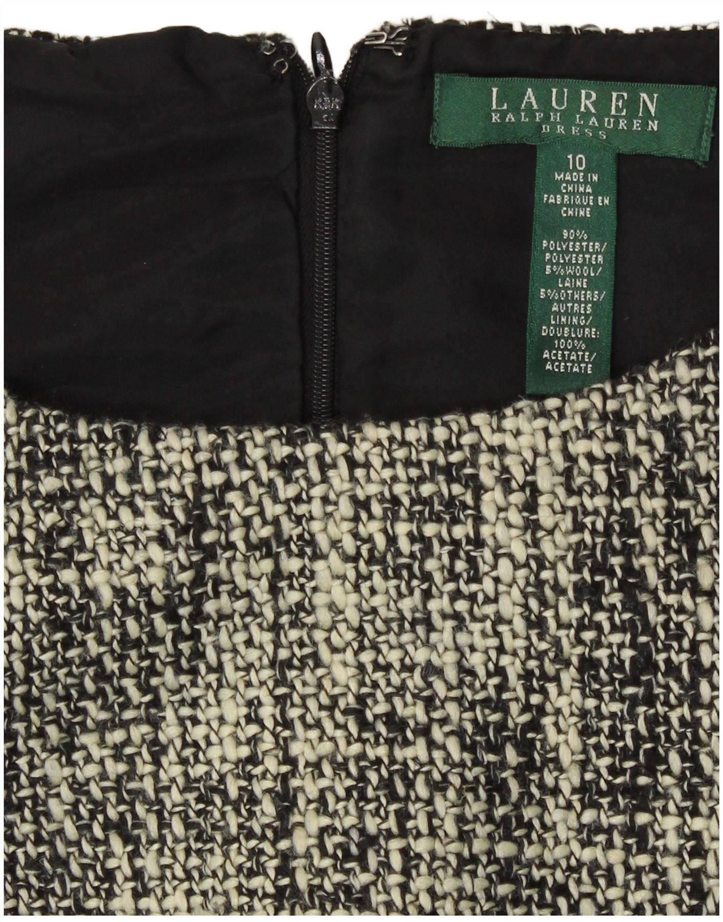Ralph Lauren Womens Sheath Dress US 10 Large Black Flecked Classic Size S / US 4 / IT 40 - 3 Thumbnail