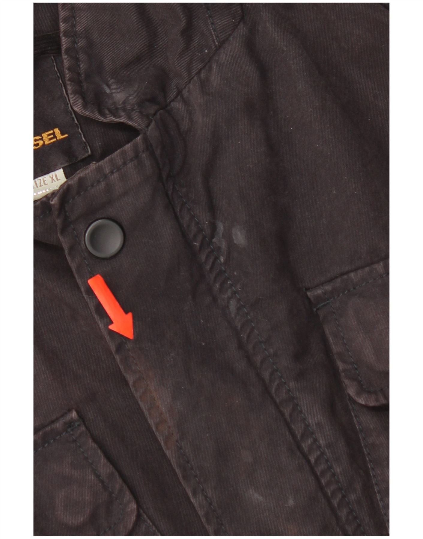 Diesel Womens Utility Jacket UK 18 XL Black Cotton Size L / US 10 / IT 46 - 3 Thumbnail
