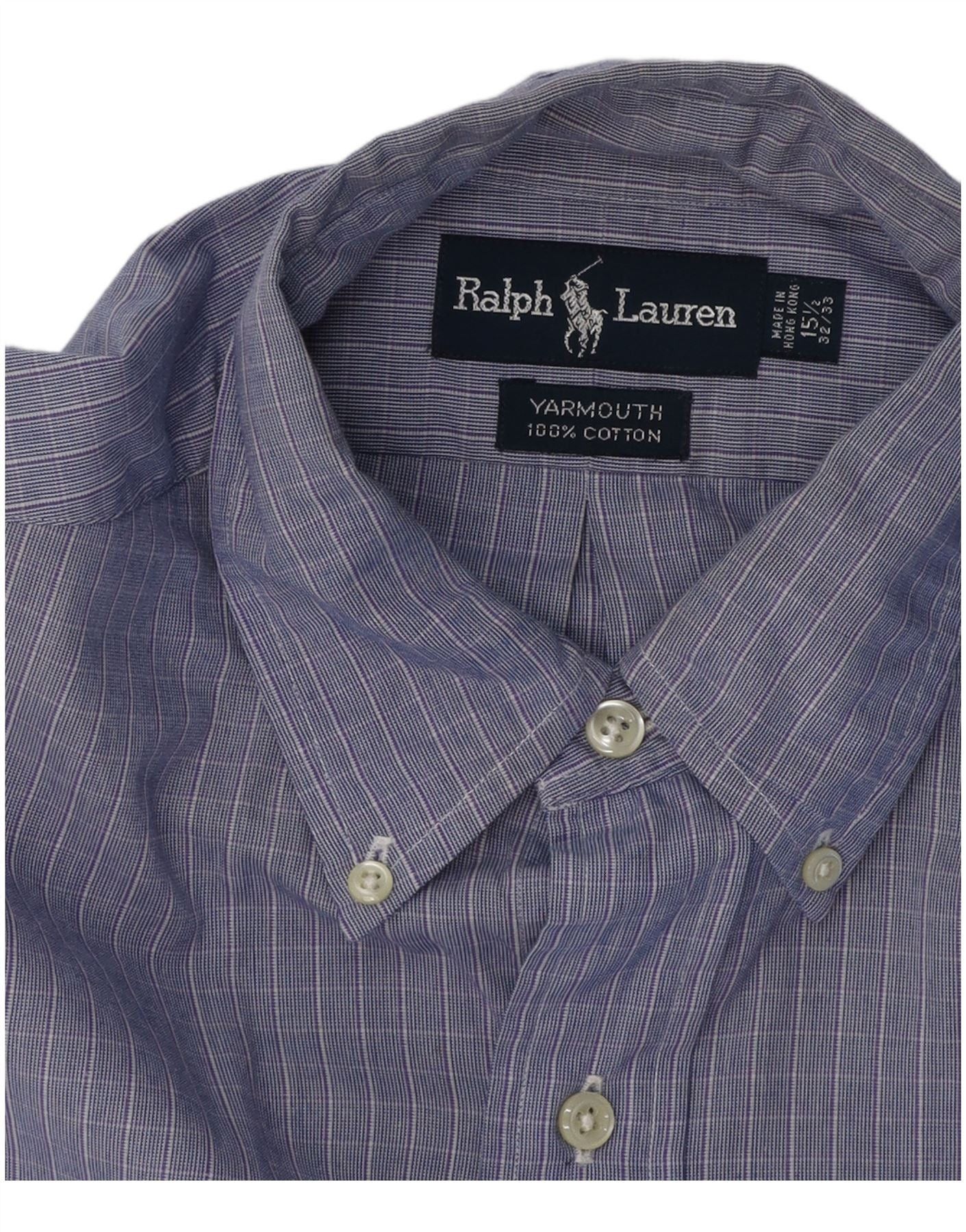 Ralph Lauren Mens Yarmouth Loose Fit Shirt 15 1/2 Medium Blue Check Size US M / EU 48-50 / 2 - 4 Thumbnail