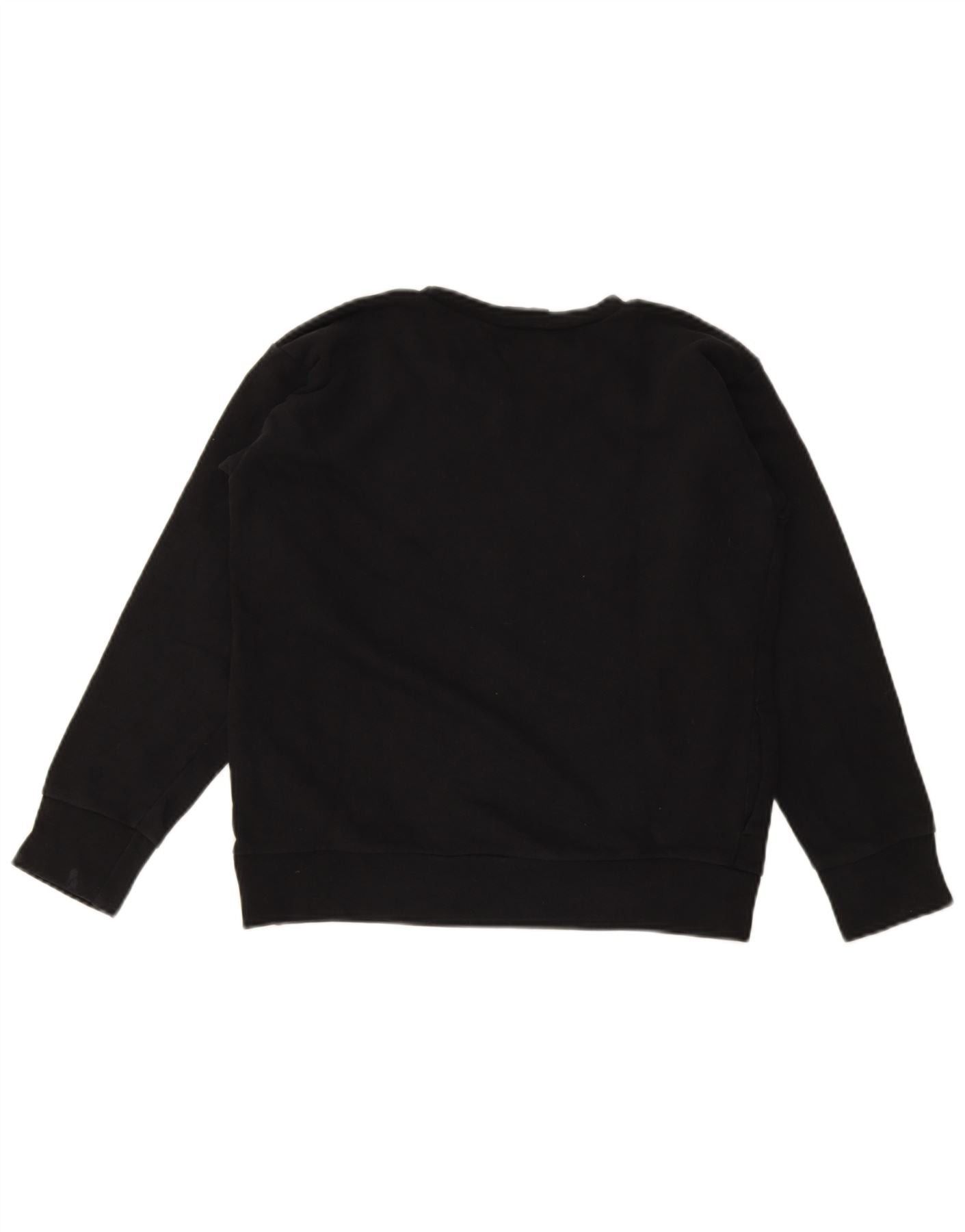 Diesel Womens Graphic Sweatshirt Jumper UK 12 Medium Black Cotton Size S / US 4 / IT 40 - 2 Thumbnail
