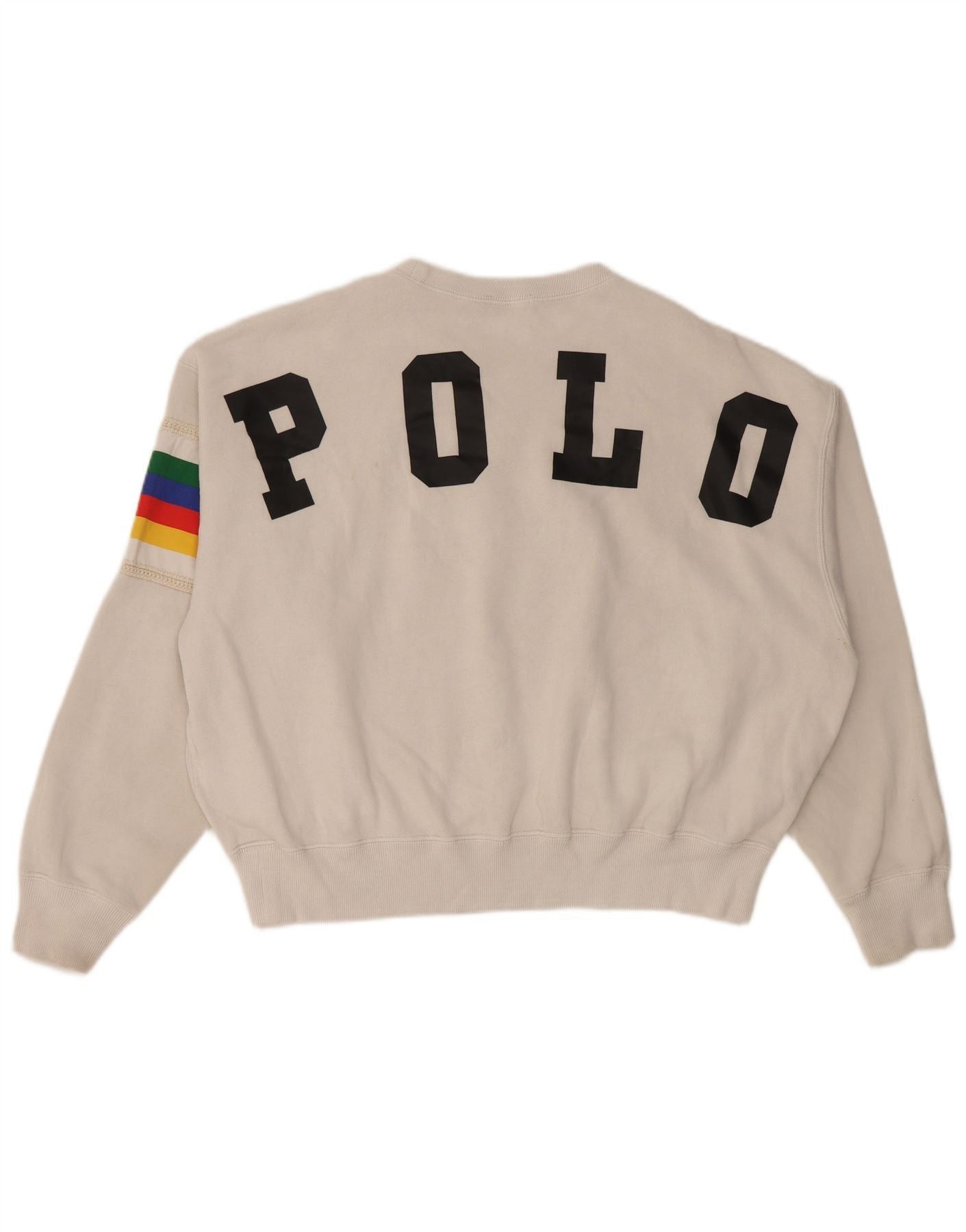 Polo Ralph Lauren Womens Graphic Sweatshirt Jumper UK 14 Medium Grey Size XL / US 12-14 / IT 48-50 - 2 Thumbnail