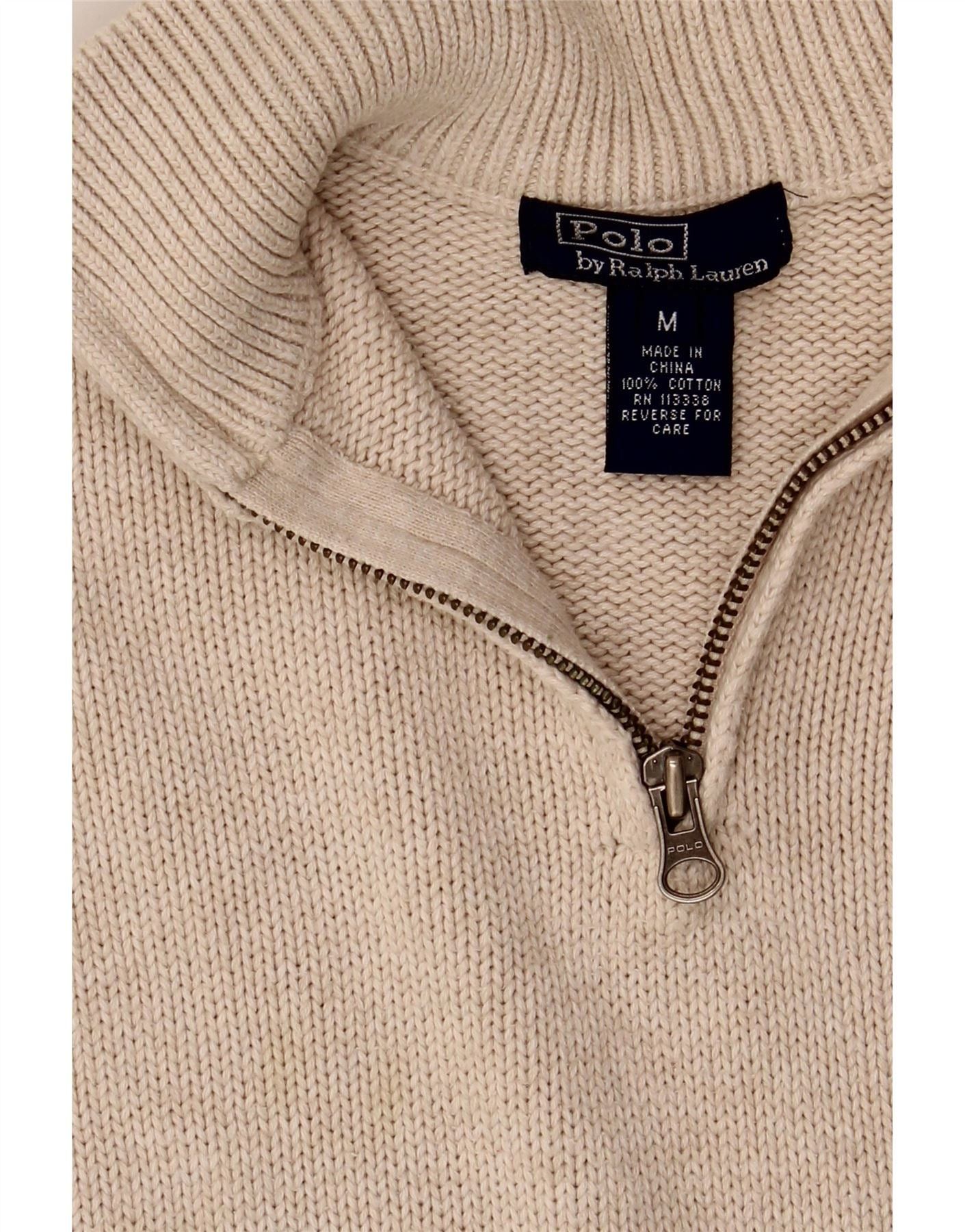 Polo Ralph Lauren Boys Zip Neck Jumper Sweater 10-11 Years Medium Off White Size M / US 6-8 / IT 42-44 - 6 Thumbnail