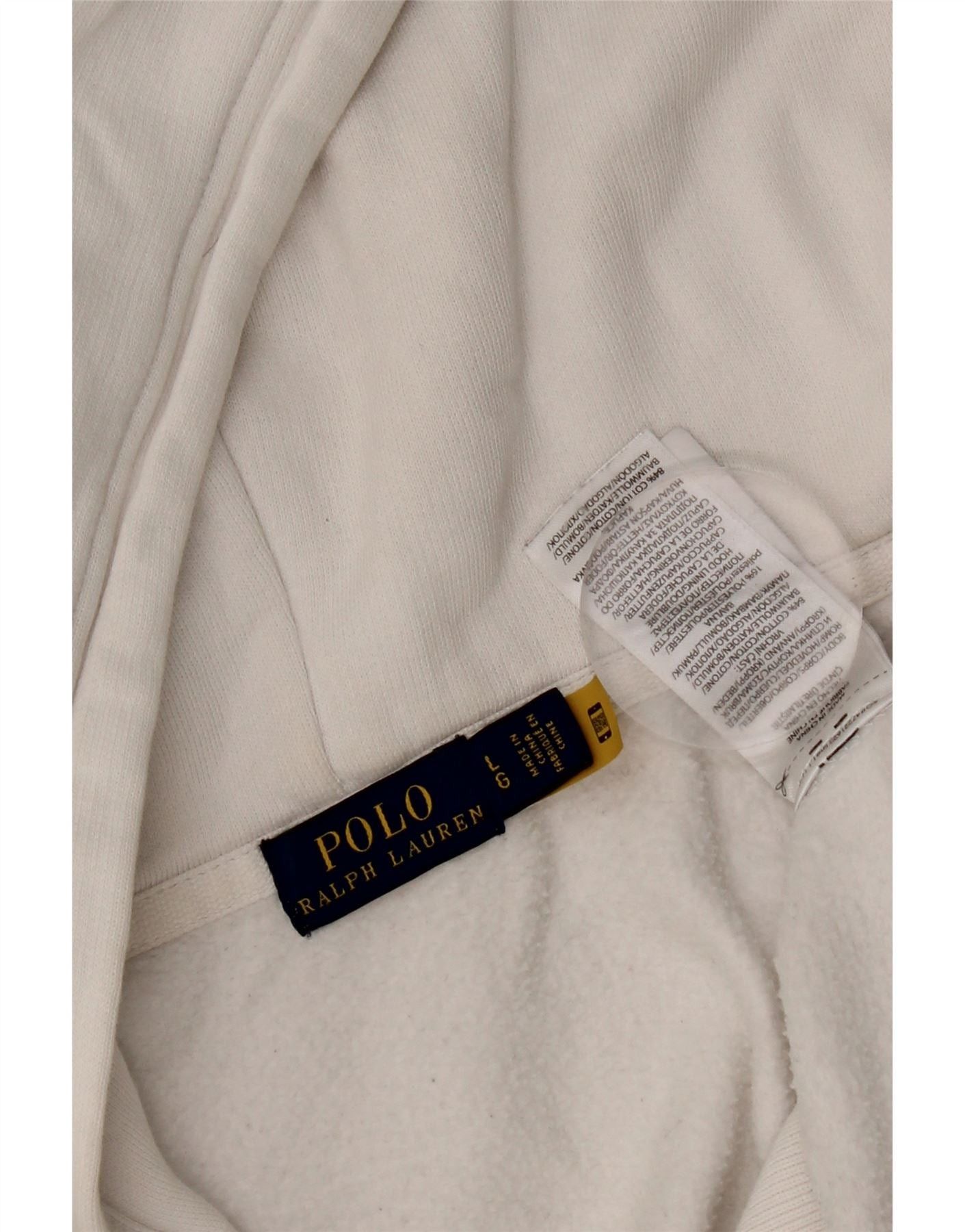 Polo Ralph Lauren Womens Crop Zip Hoodie Sweater UK 16 Large White Cotton Size XL / US 12-14 / IT 48-50 - 7 Thumbnail