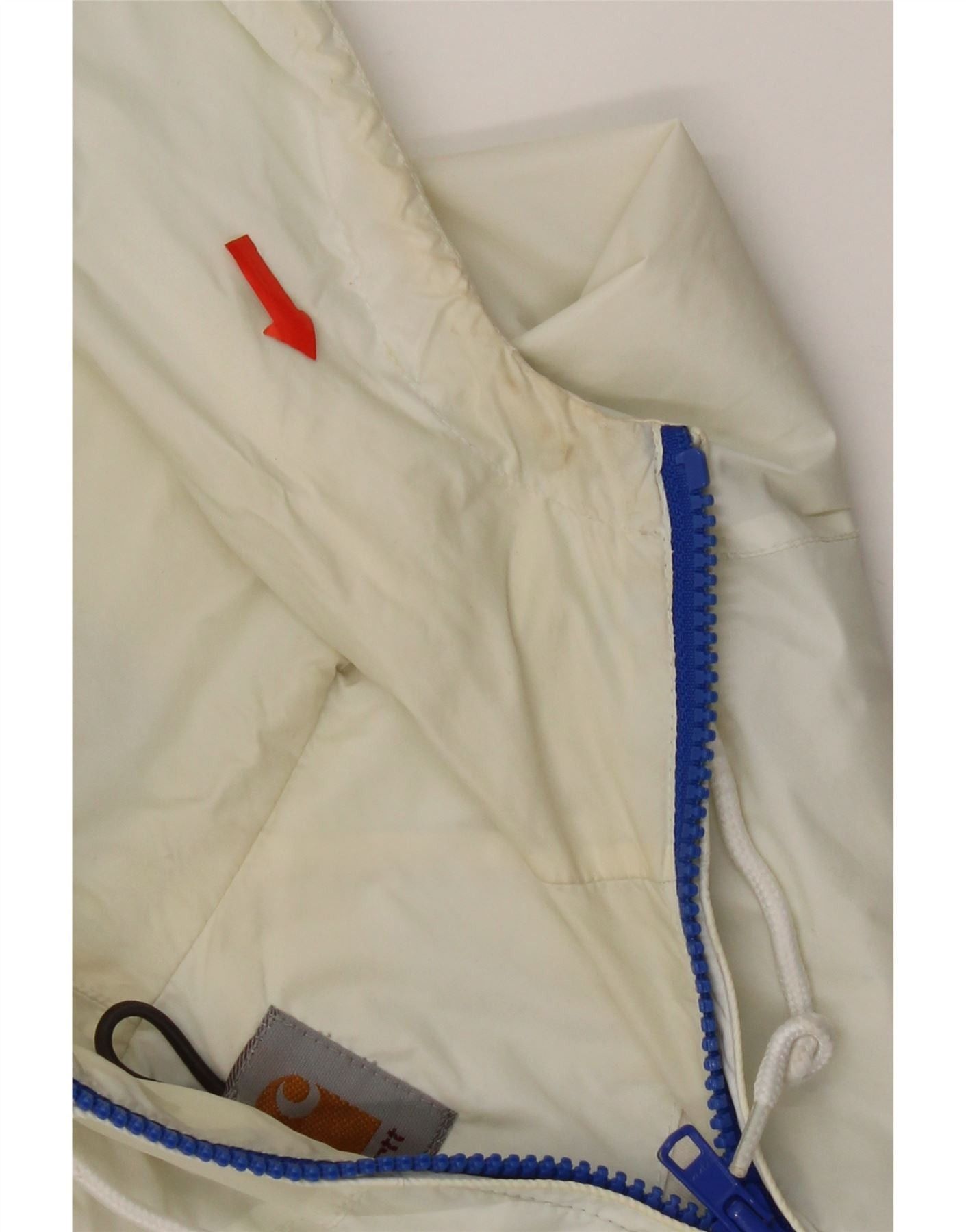 Carhartt Womens Hooded Rain Jacket UK 14 Medium Blue Colourblock Nylo Size M / US 6-8 / IT 42-44 - 3 Thumbnail