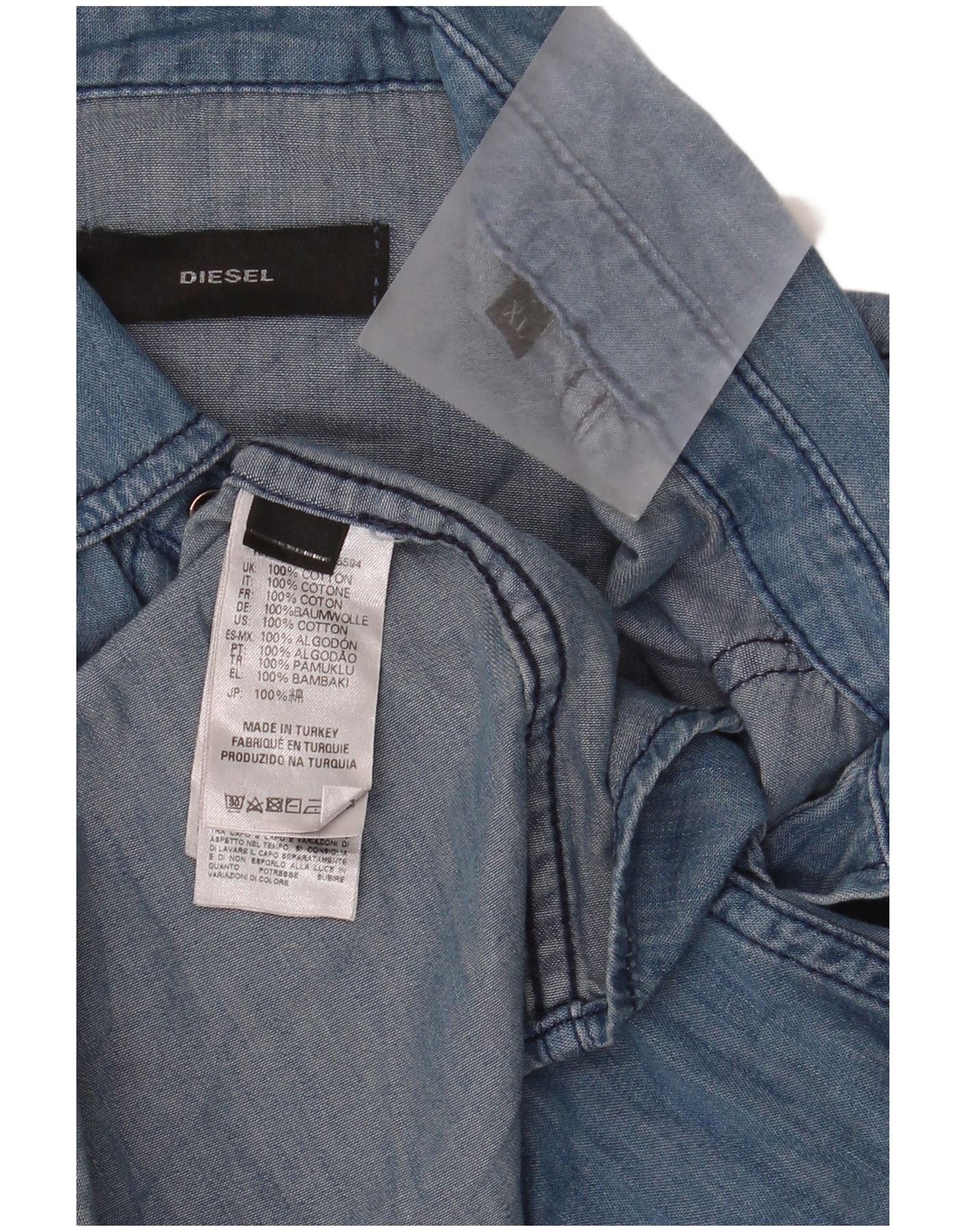 Diesel Mens Denim Shirt XL Blue Cotton Size US XL / EU 56 / 4 - 3 Thumbnail