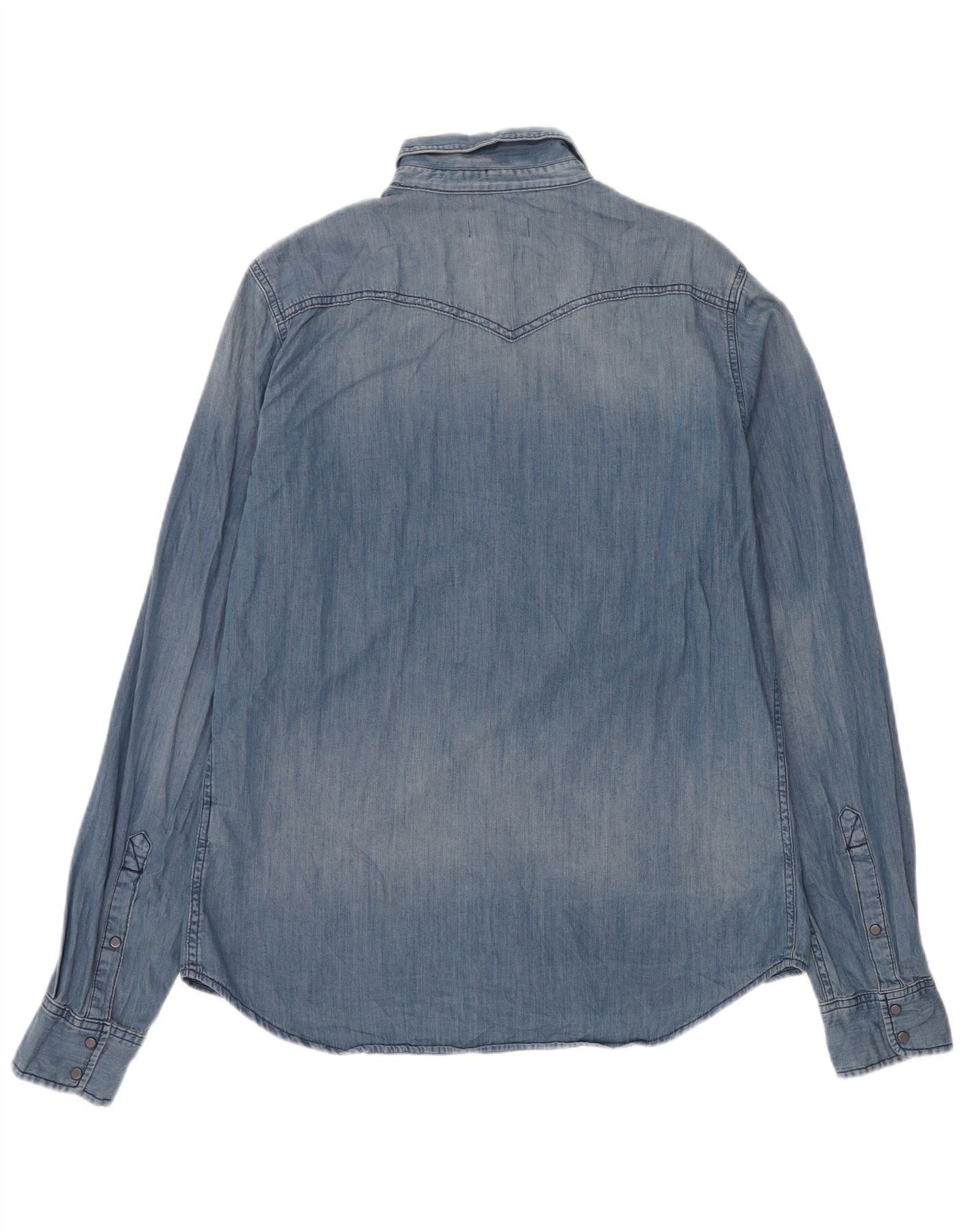 Diesel Mens Denim Shirt XL Blue Cotton Size US XL / EU 56 / 4 - 2 Thumbnail