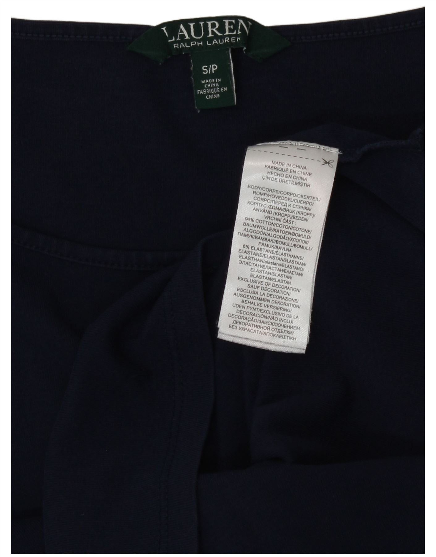 Ralph Lauren Womens T-Shirt Top UK 8 Small Navy Blue Cotton Size XXS / US 00 / IT 34 - 3 Thumbnail